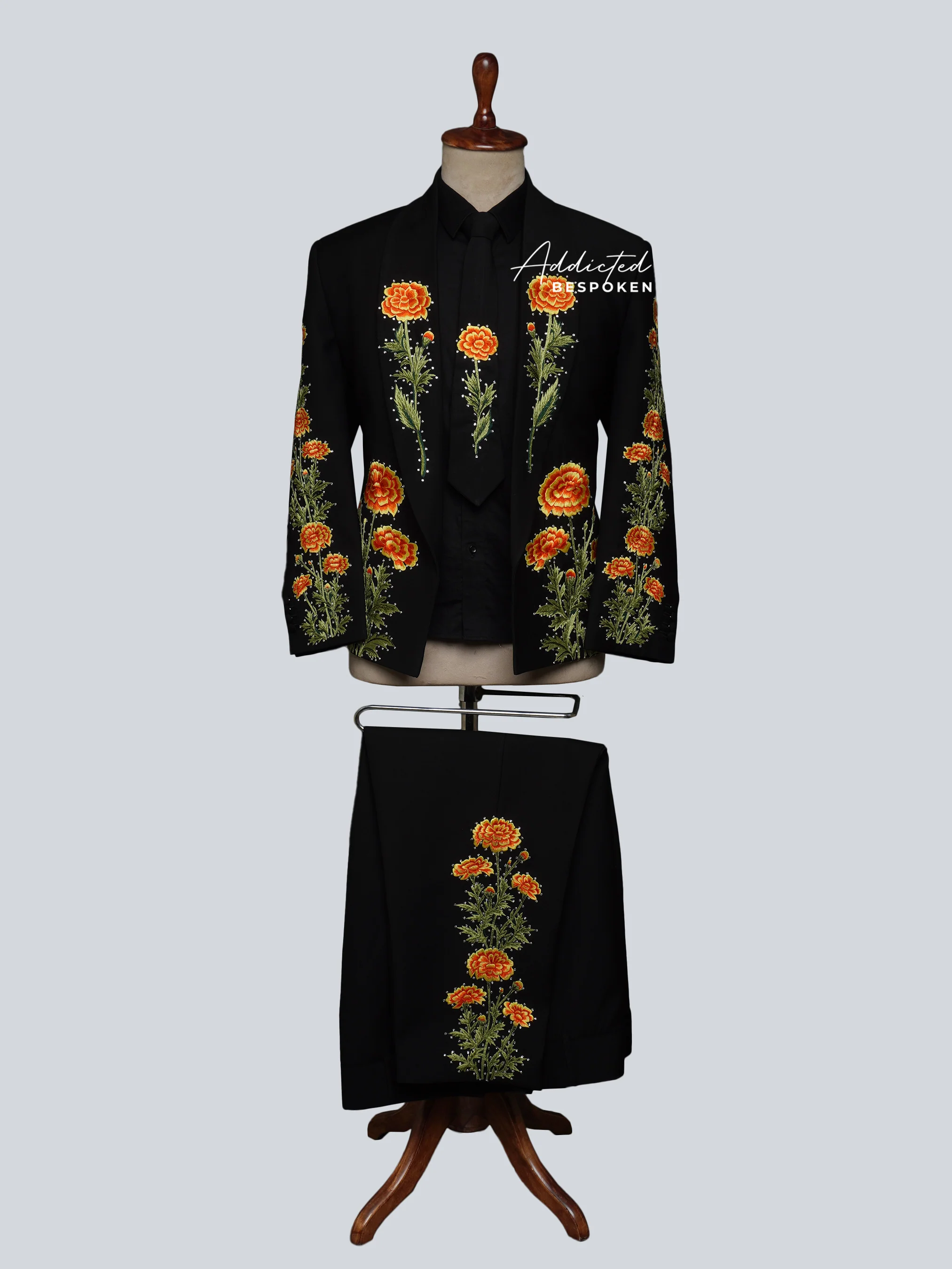 Marigold Vibrant Floral Embroidered Suit - Image 2