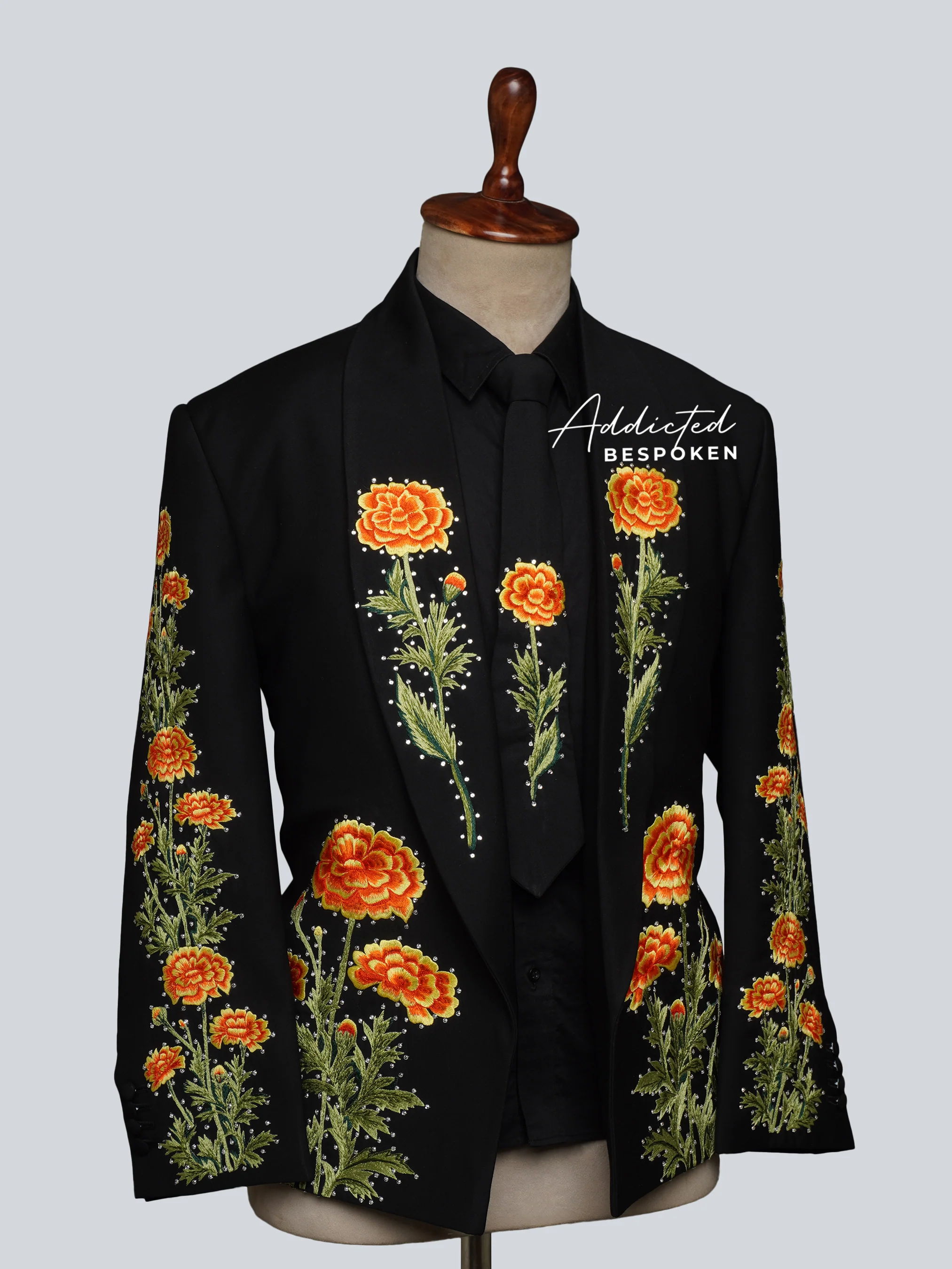 Marigold Vibrant Floral Embroidered Suit - Image 3