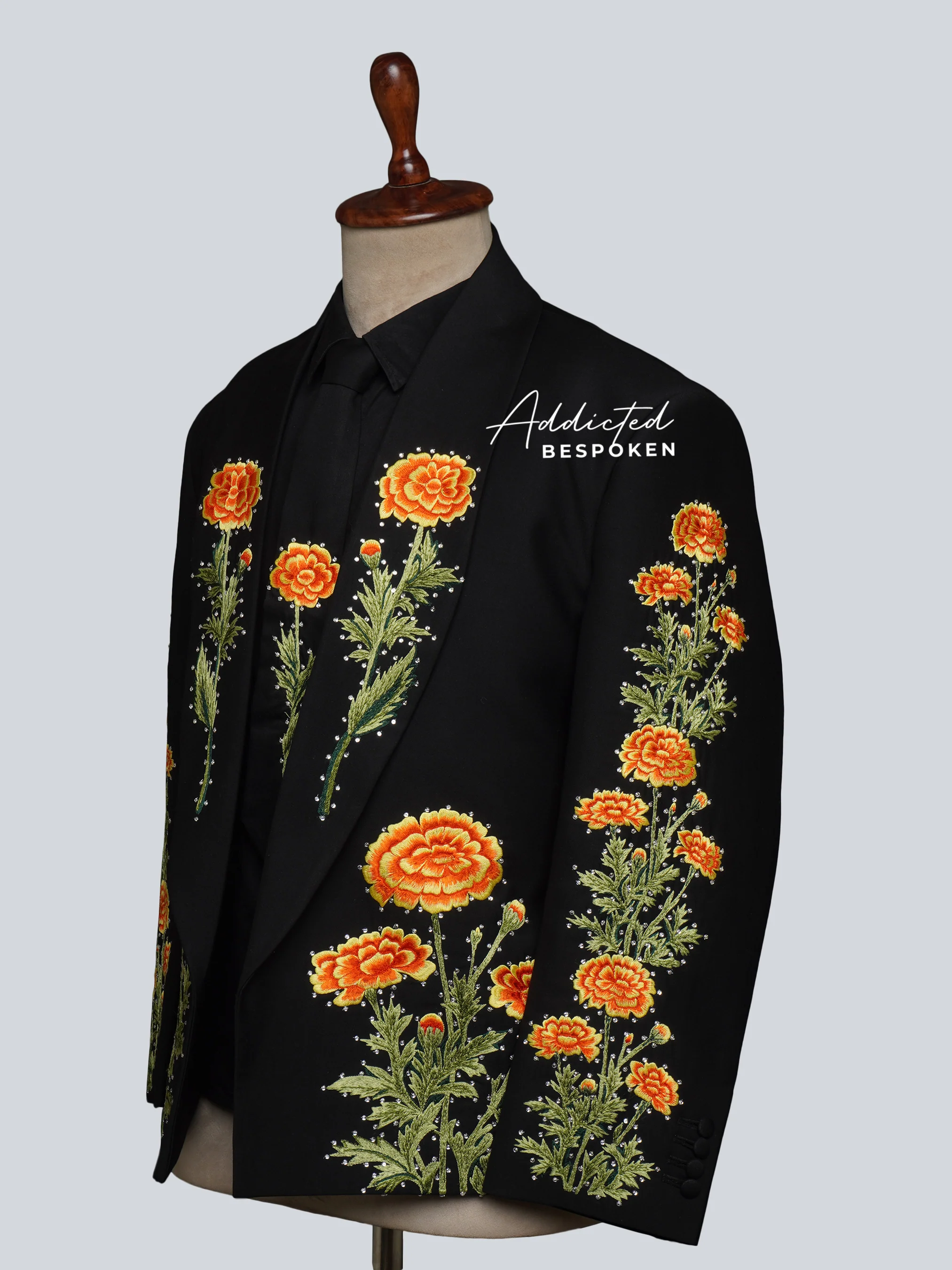 Marigold Vibrant Floral Embroidered Suit - Image 4