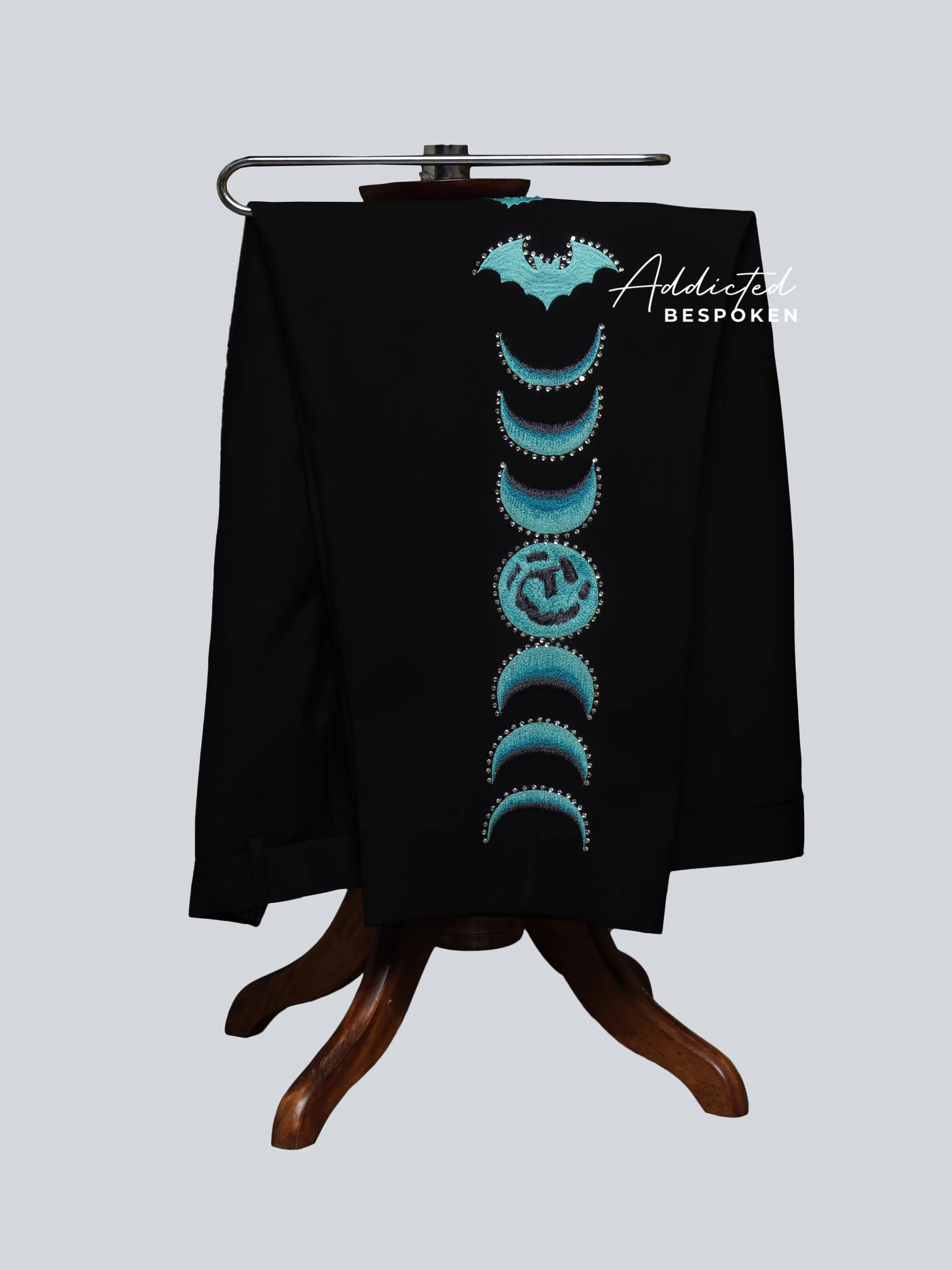 Midnight Lunar & Bat Embroidered Suit - Image 10