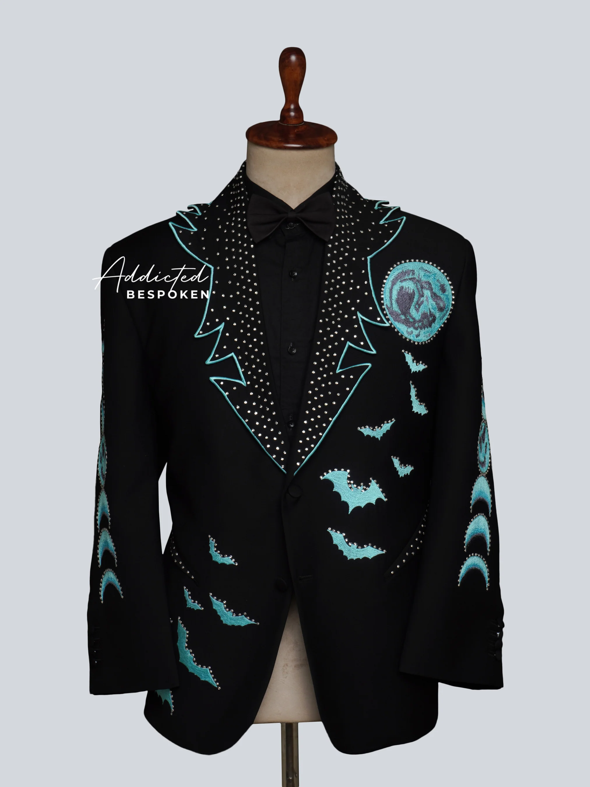 Midnight Lunar & Bat Embroidered Suit - Image 3