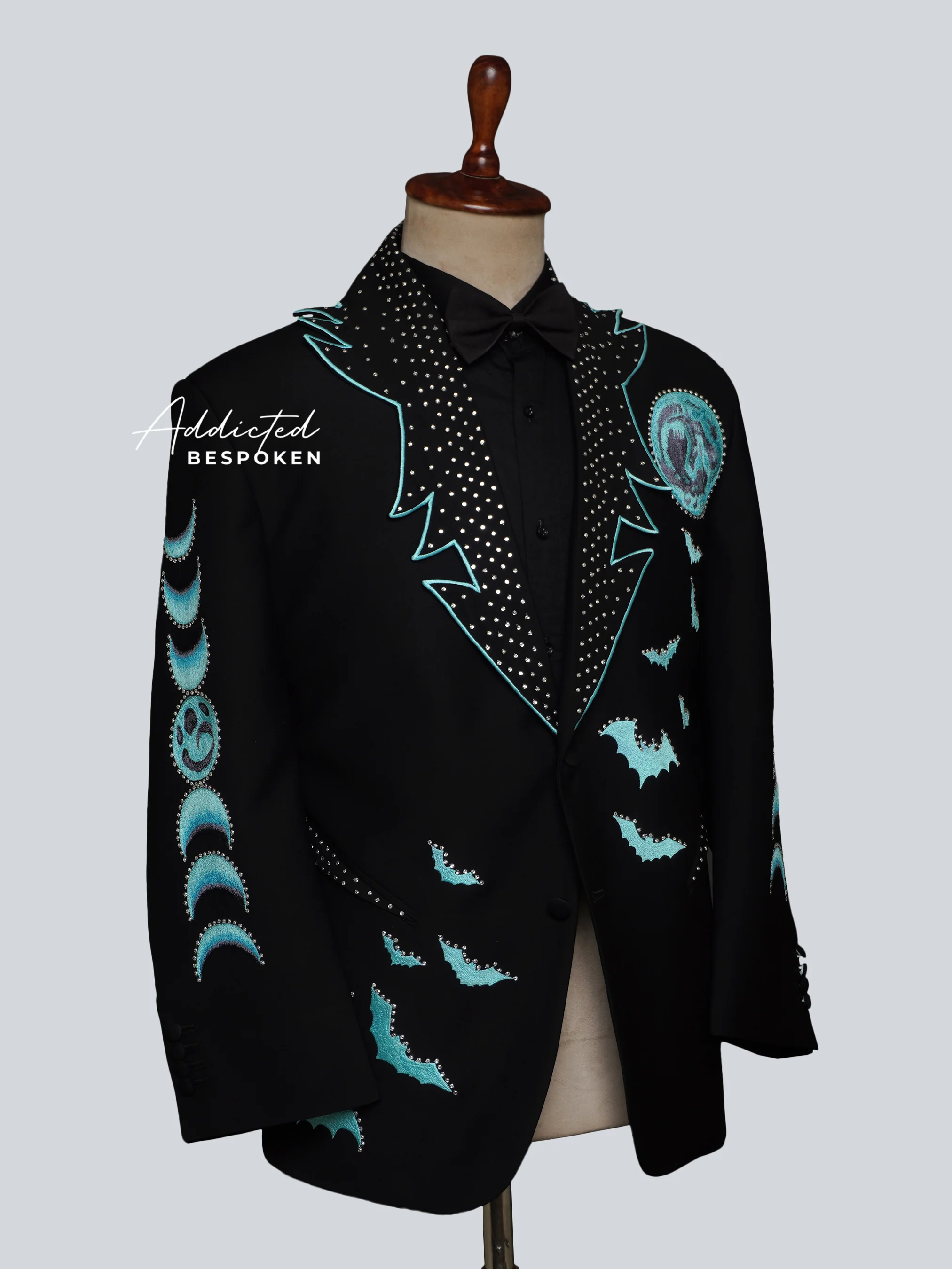 Midnight Lunar & Bat Embroidered Suit - Image 5