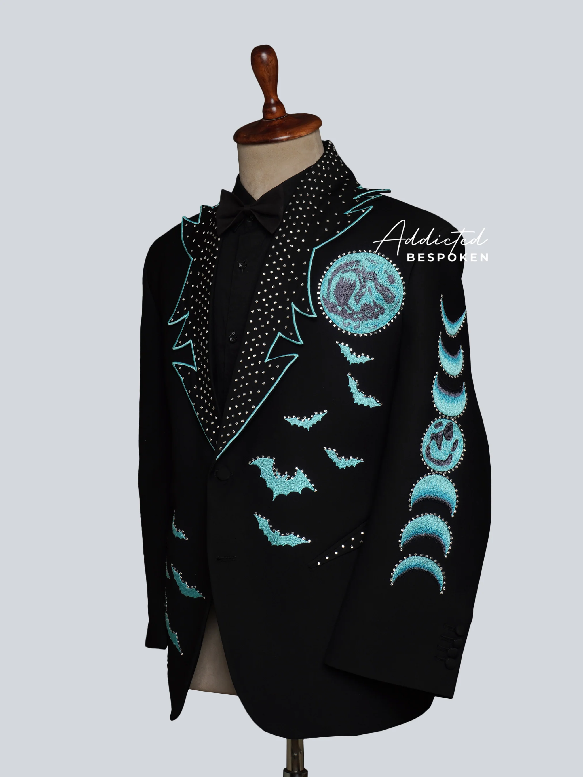 Midnight Lunar & Bat Embroidered Suit - Image 6