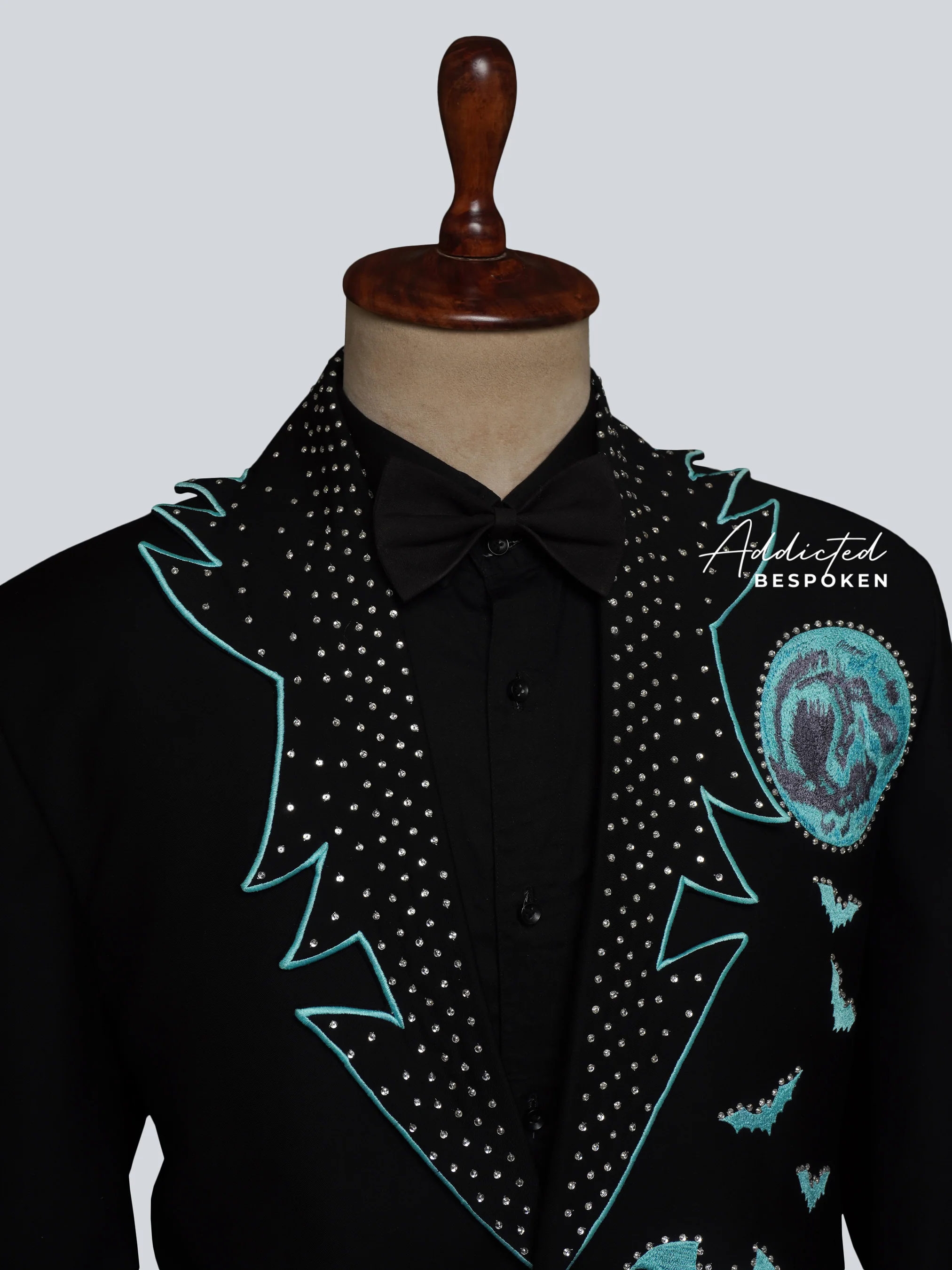 Midnight Lunar & Bat Embroidered Suit - Image 7