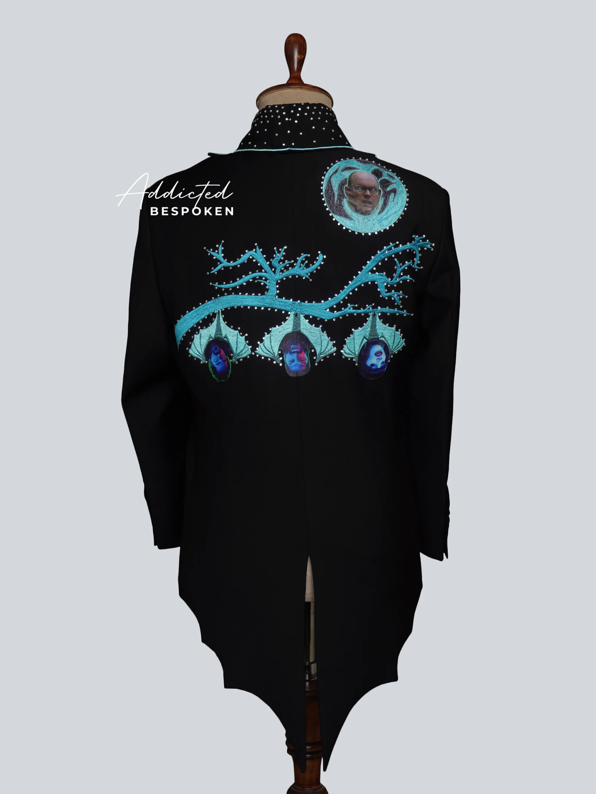 Midnight Lunar & Bat Embroidered Suit - Image 9