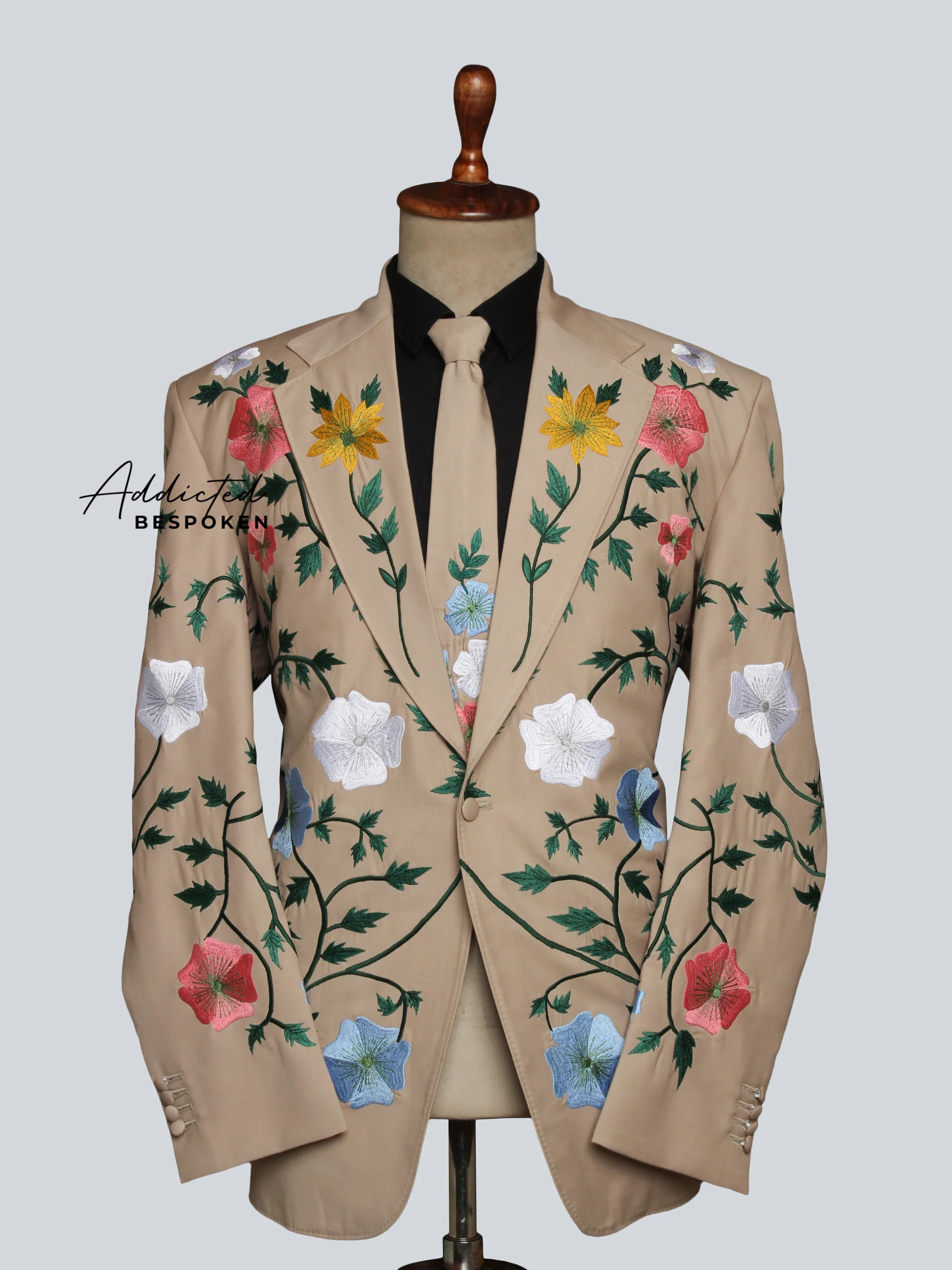 Multicolor Floral Embroidered Suit