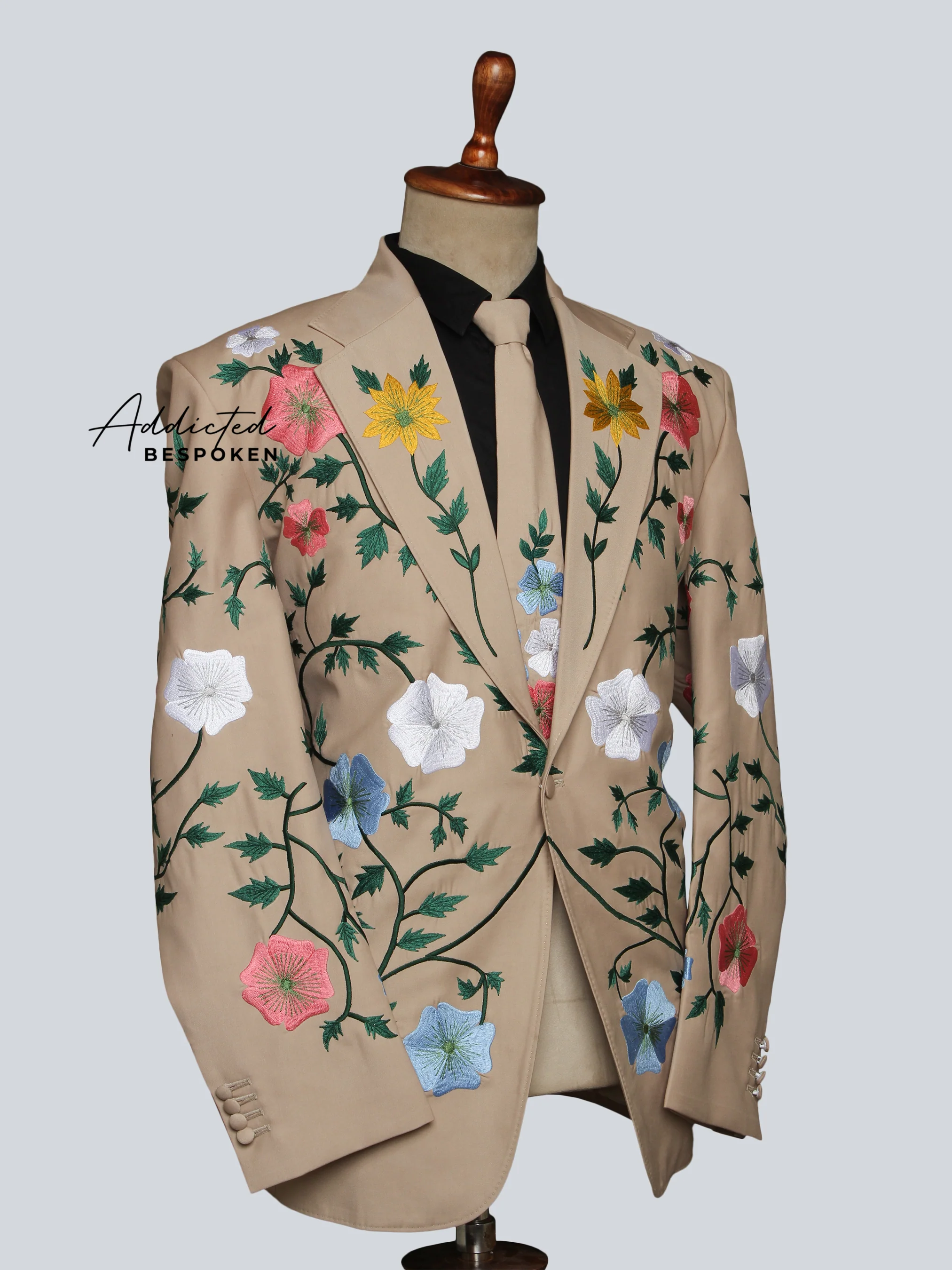 Multicolor Floral Embroidered Suit - Image 3