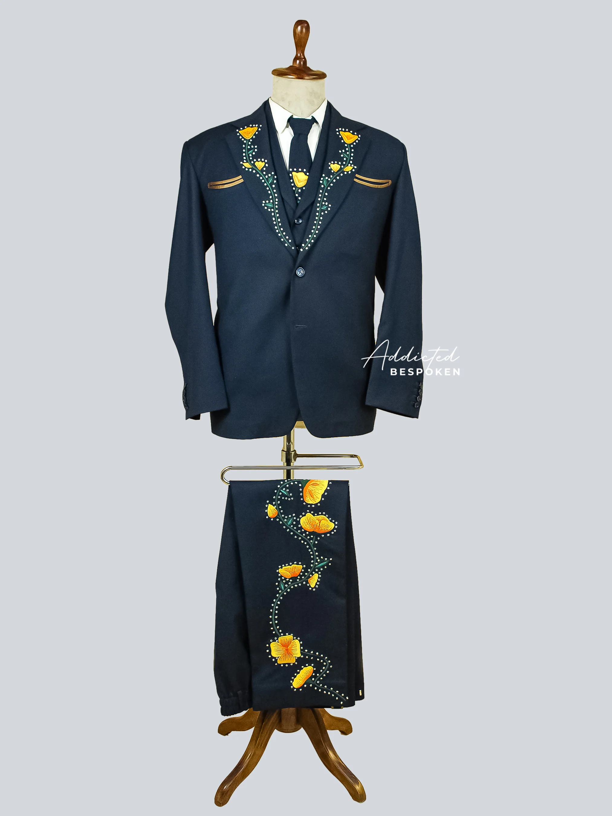 Poppy Flower Embellished Western Suit - Image 2