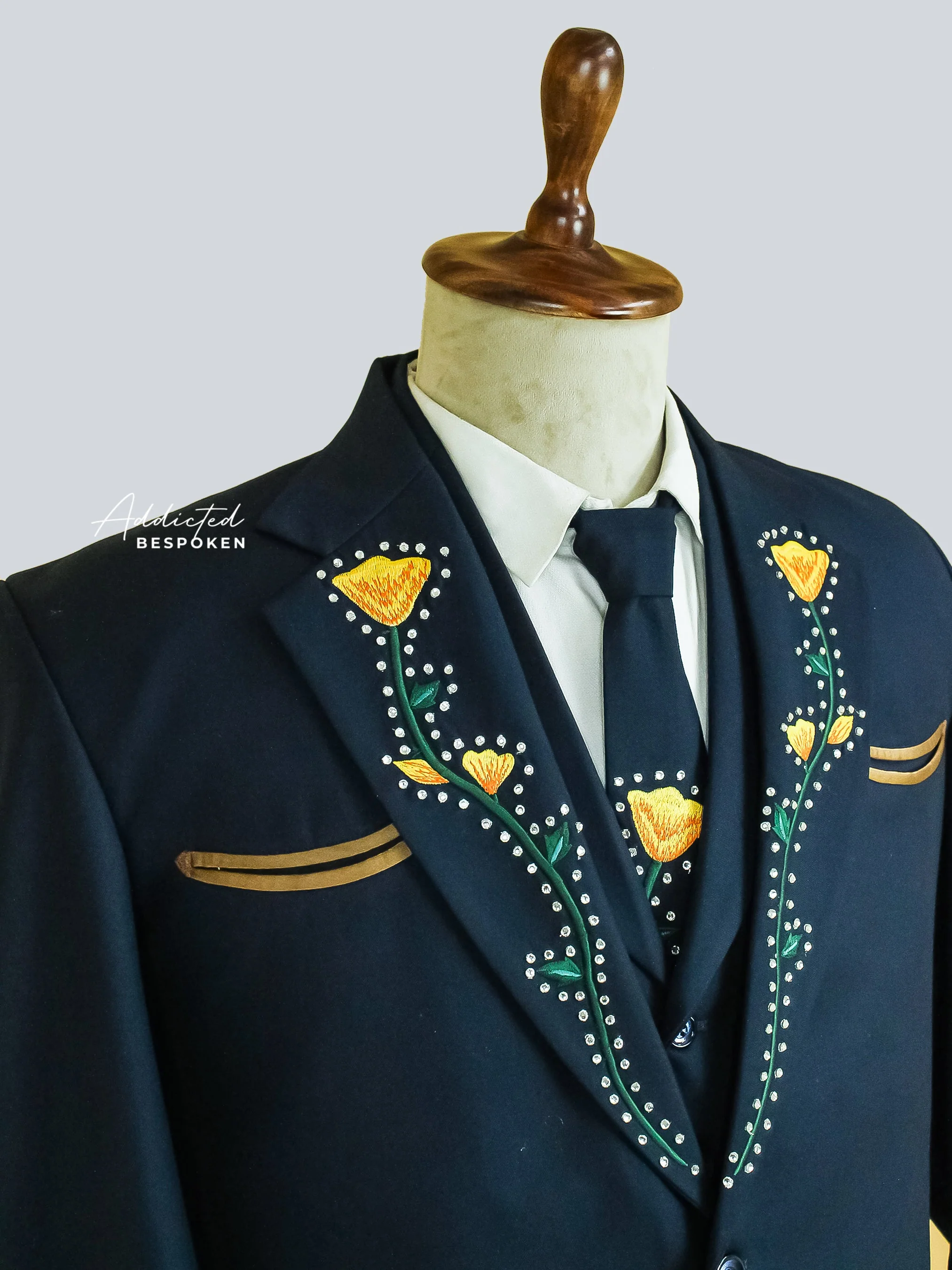 Poppy Flower Embellished Western Suit - Image 3