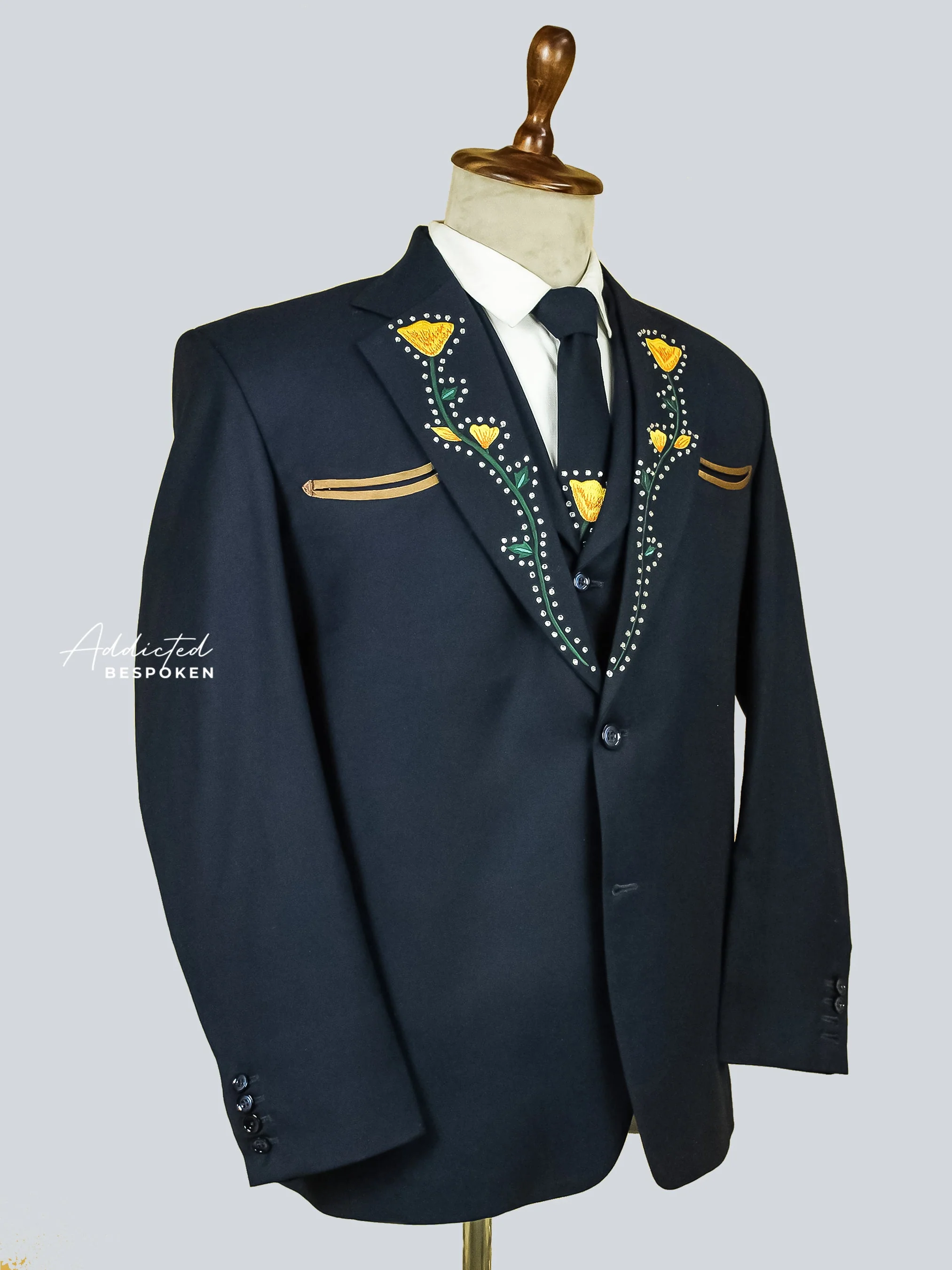 Poppy Flower Embellished Western Suit - Image 4
