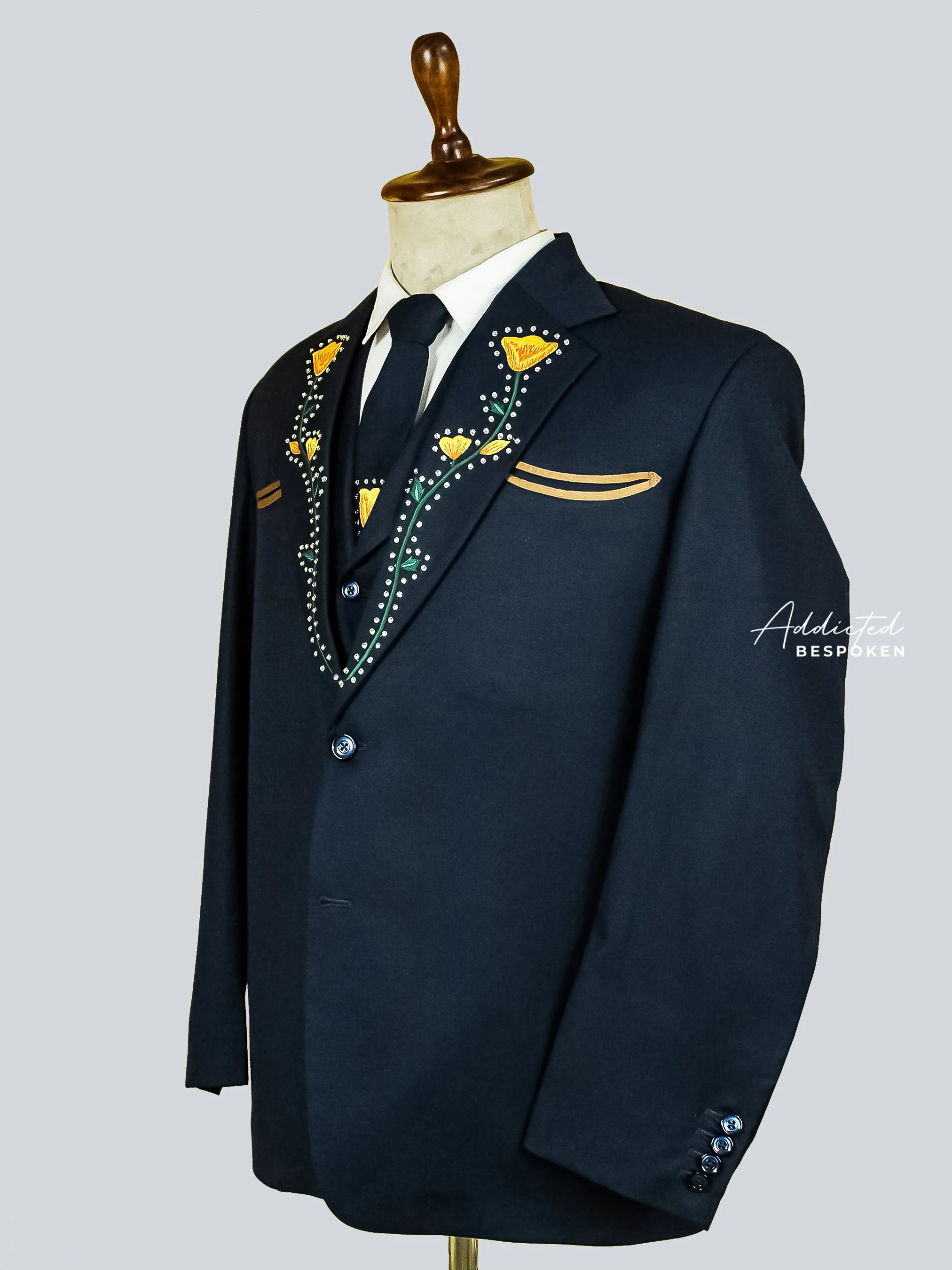 Poppy Flower Embellished Western Suit - Image 5
