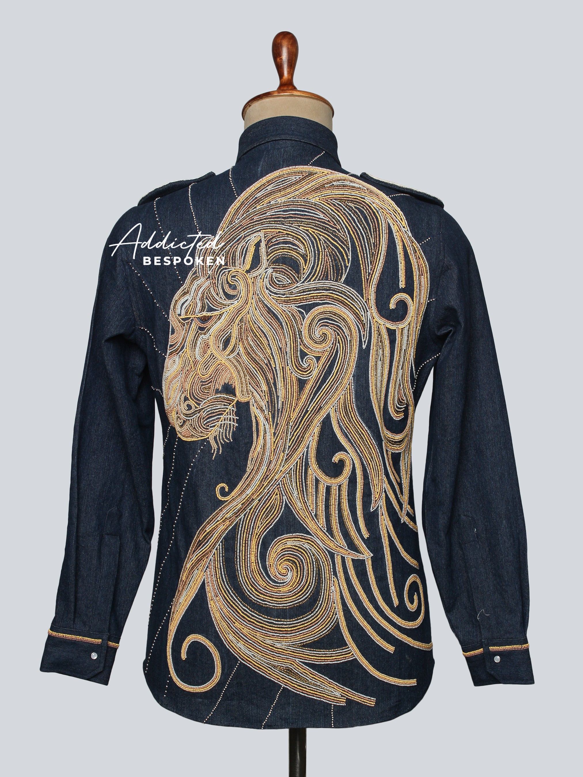 Regal Lion Embroidered Denim Shirt (CLS) - Image 2