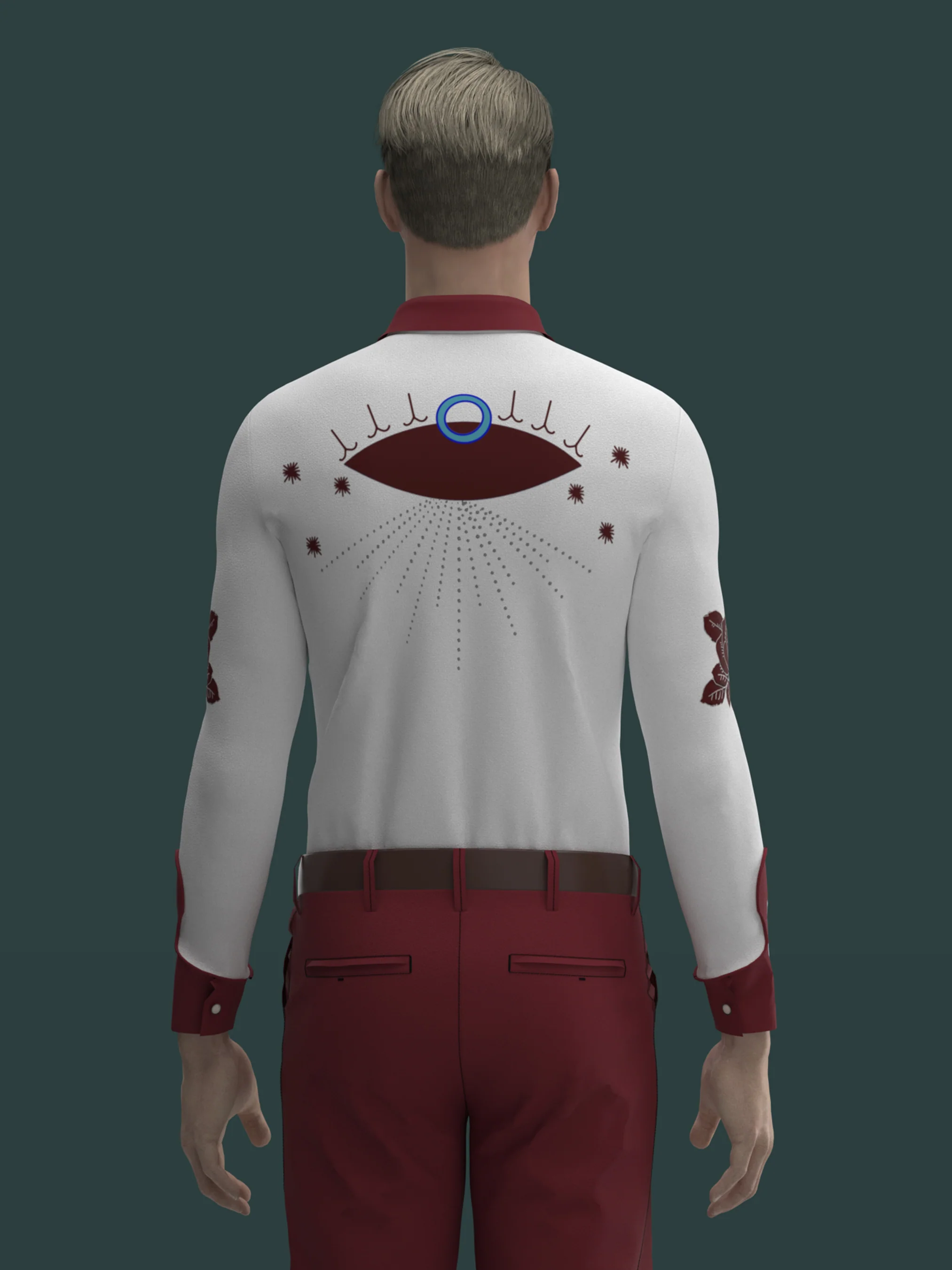 Rose Adorned Embroidered Shirt - Image 2