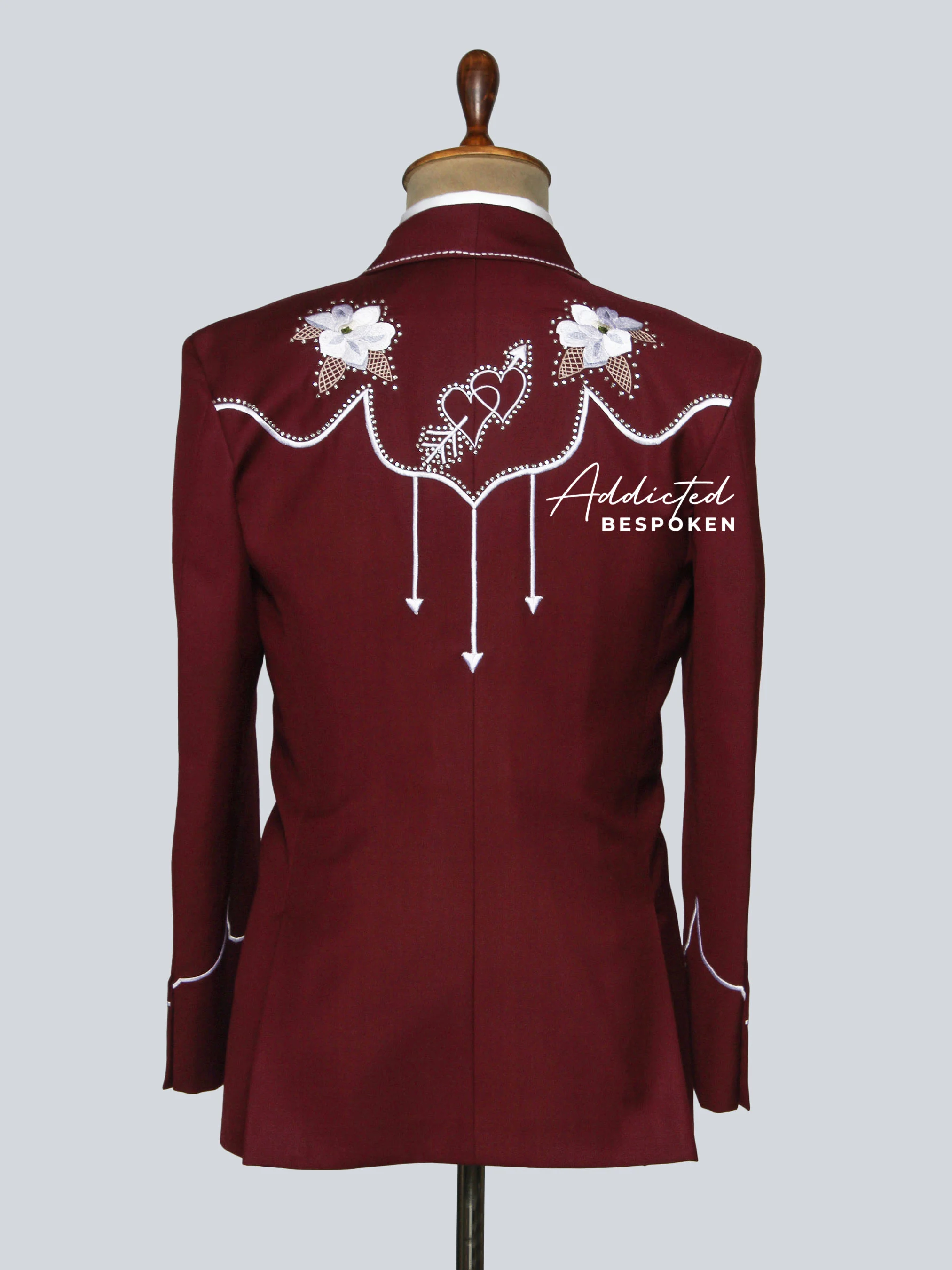 Rose Embroidered Bespoke Suit - Image 7