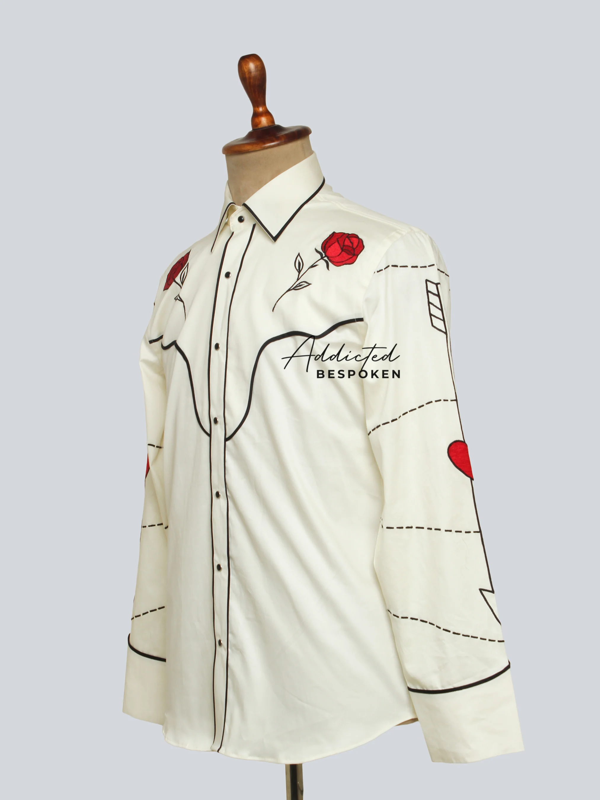 Rose Motif Embroidered Western Shirt - Image 4