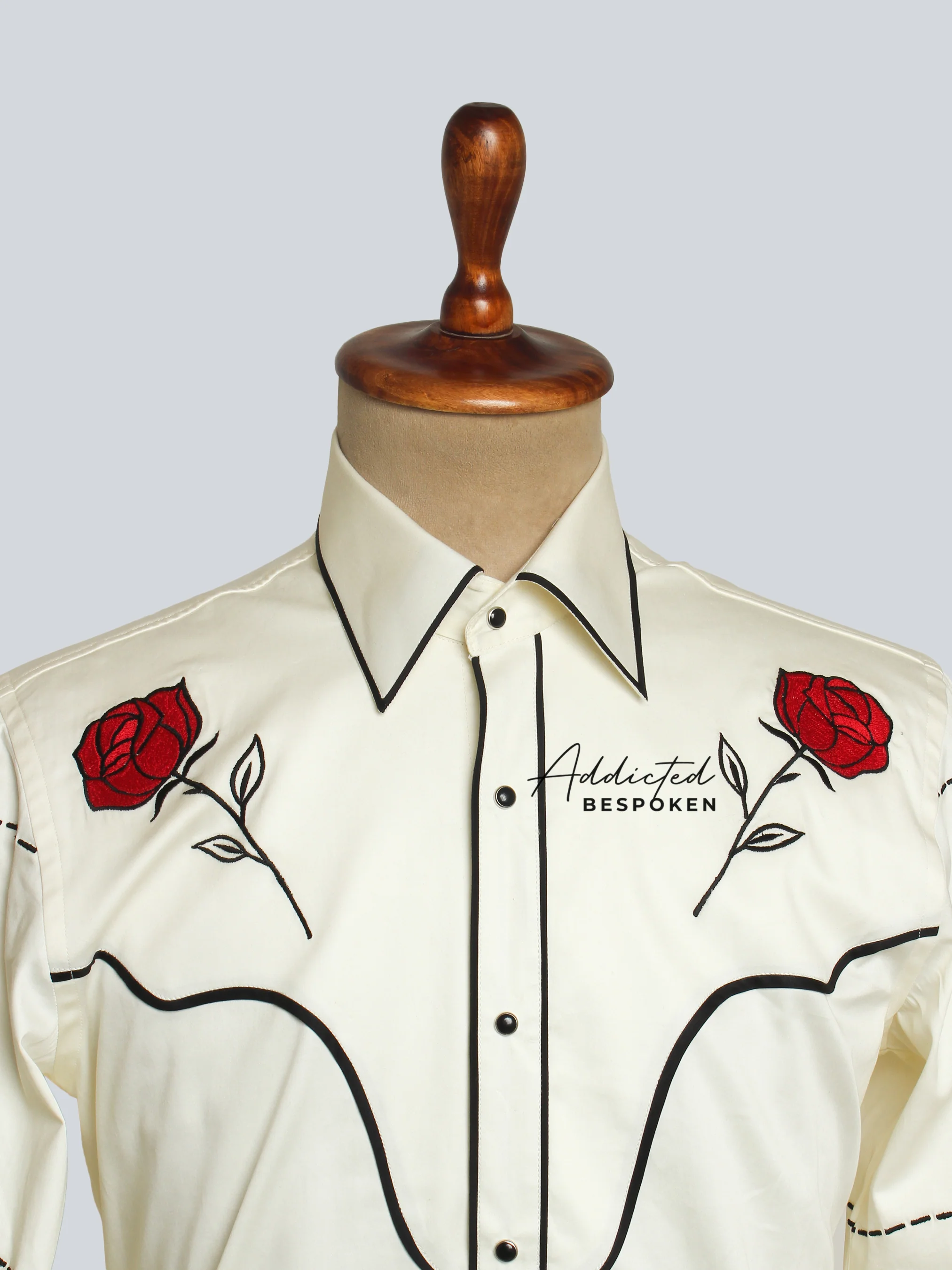 Rose Motif Embroidered Western Shirt - Image 5