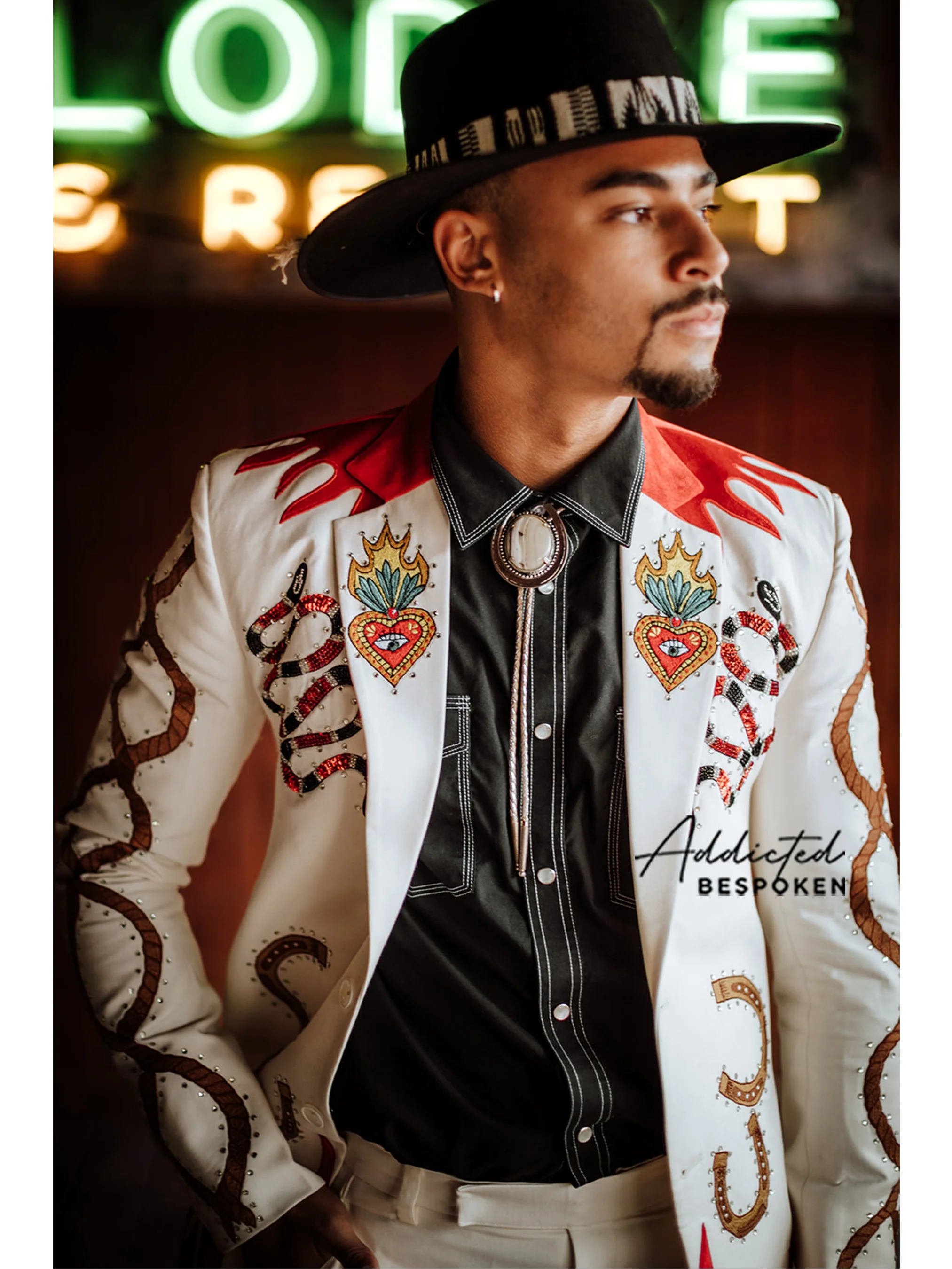 Rustic Blossom Embroidered Suit - Image 3