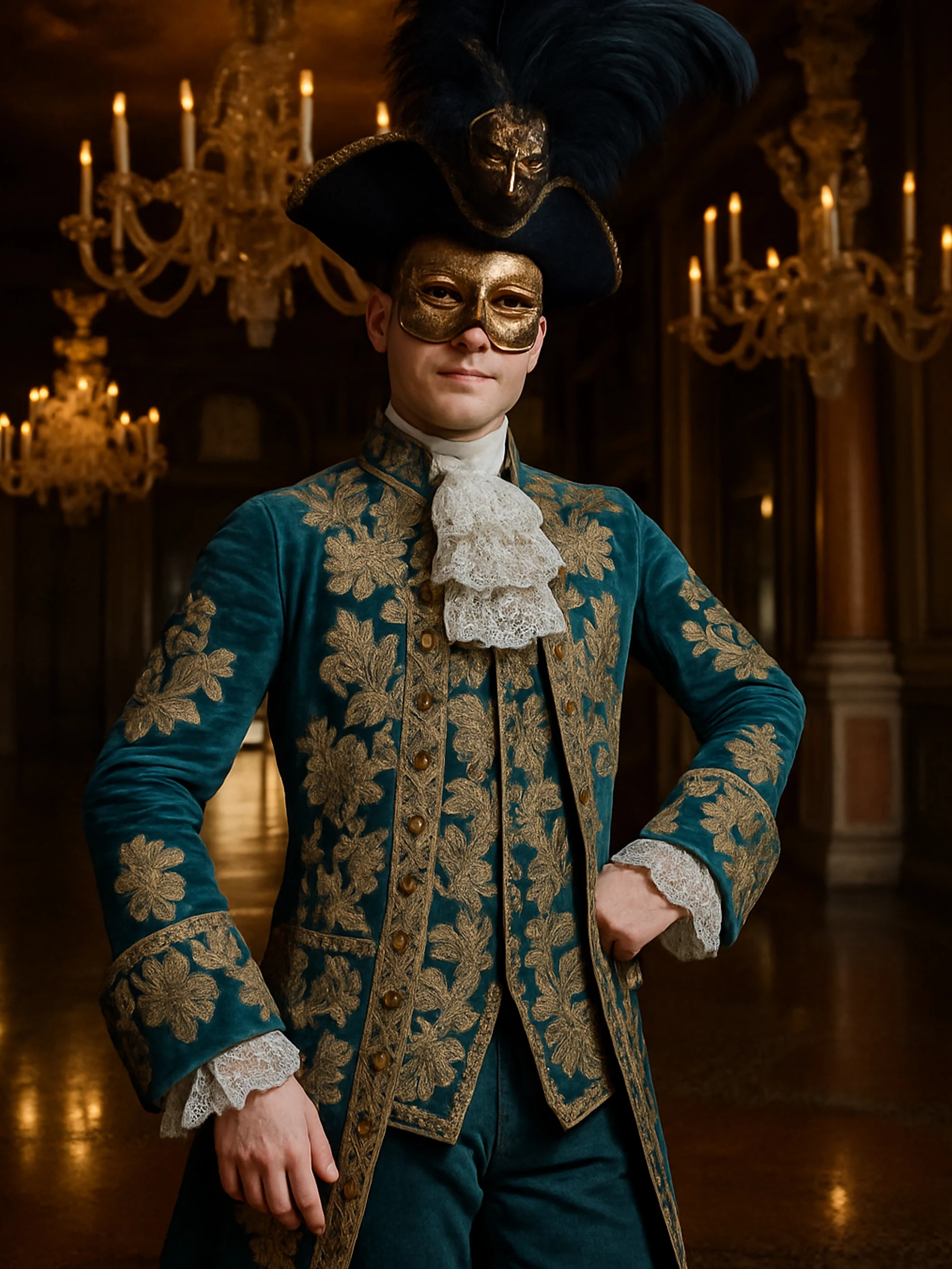 Sapphire Regency Masquerade Costume - Image 3