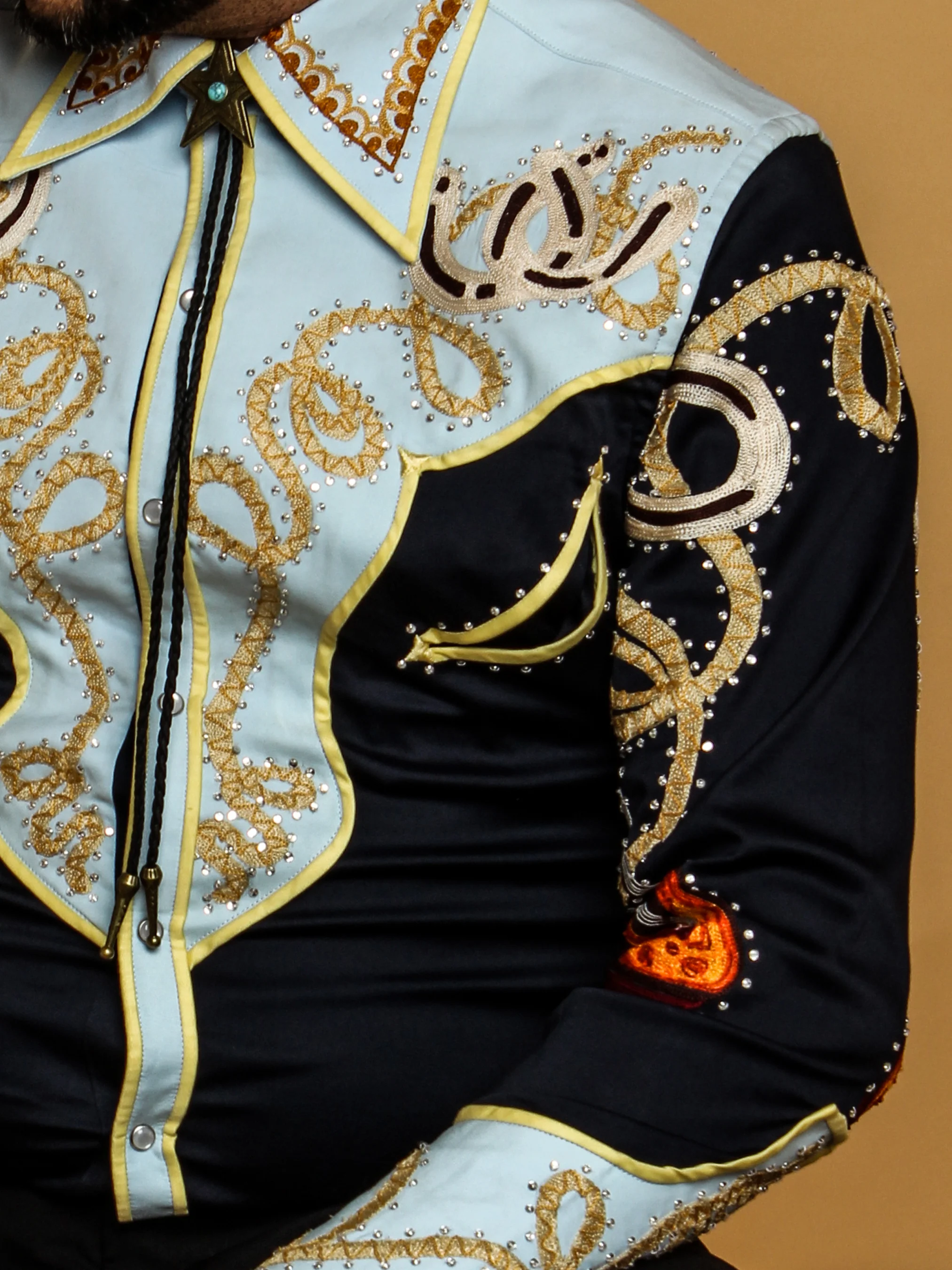 Shadow Skull Embroidered Statement Shirt - Image 11