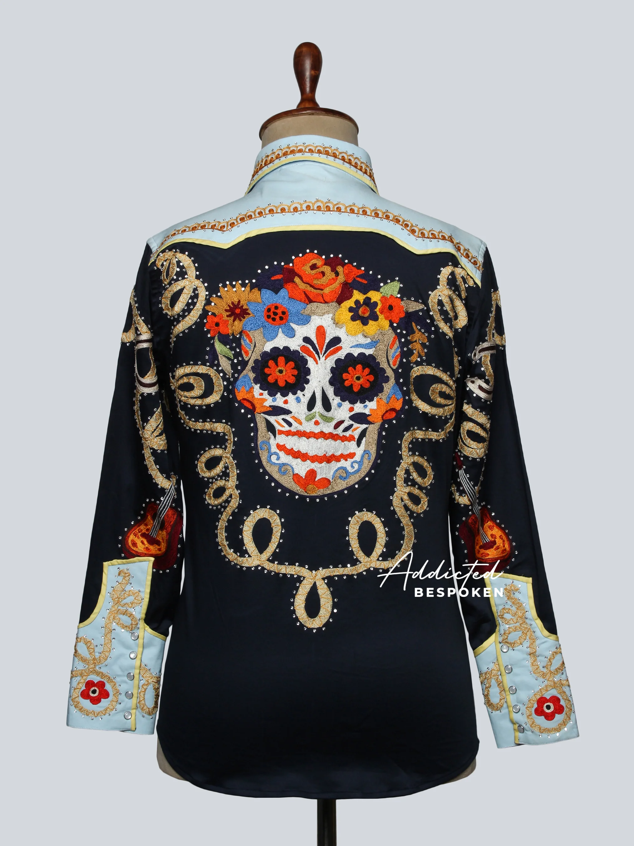 Shadow Skull Embroidered Statement Shirt - Image 7