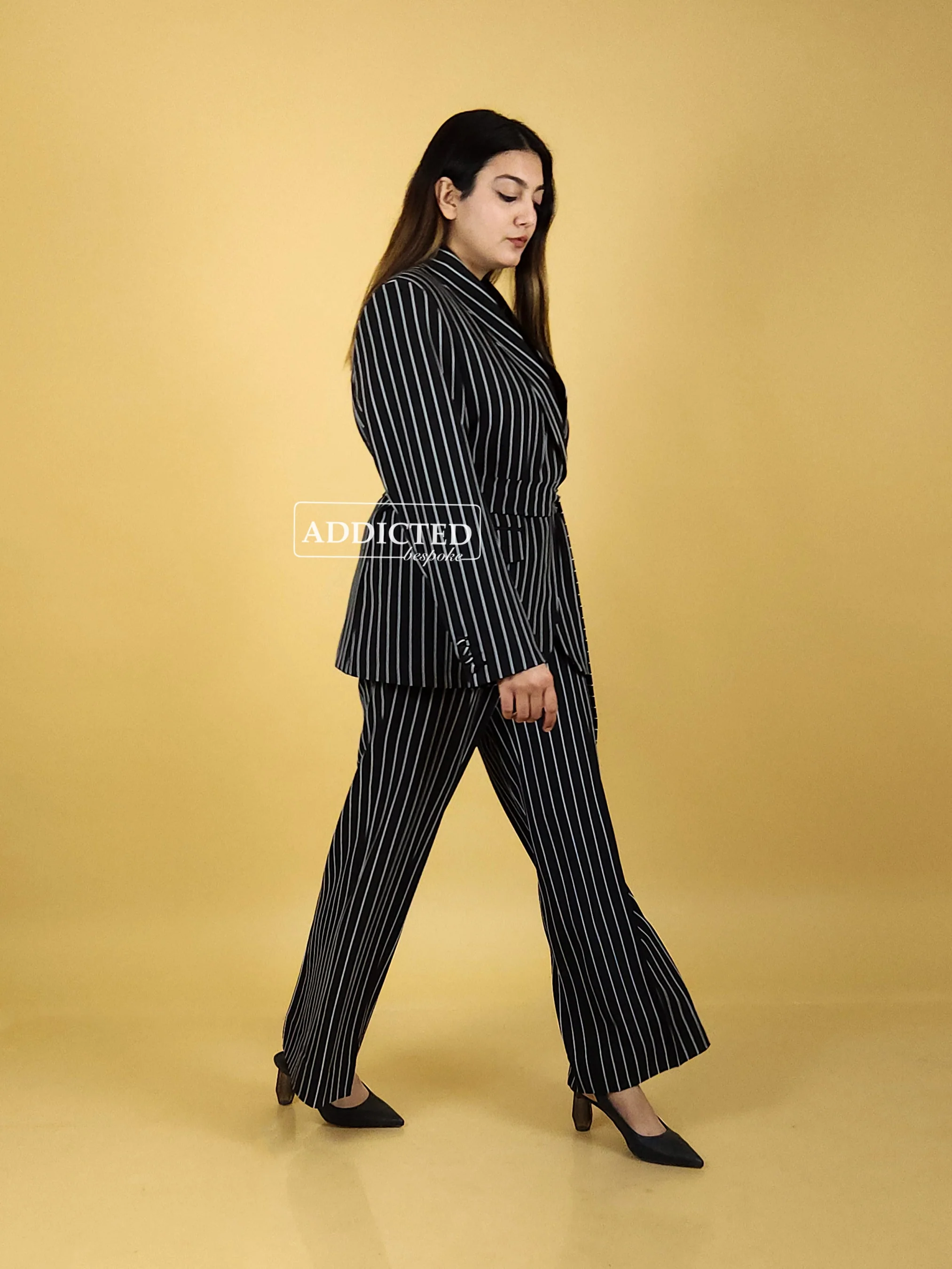 Striped Belted Business Chic - Image 3