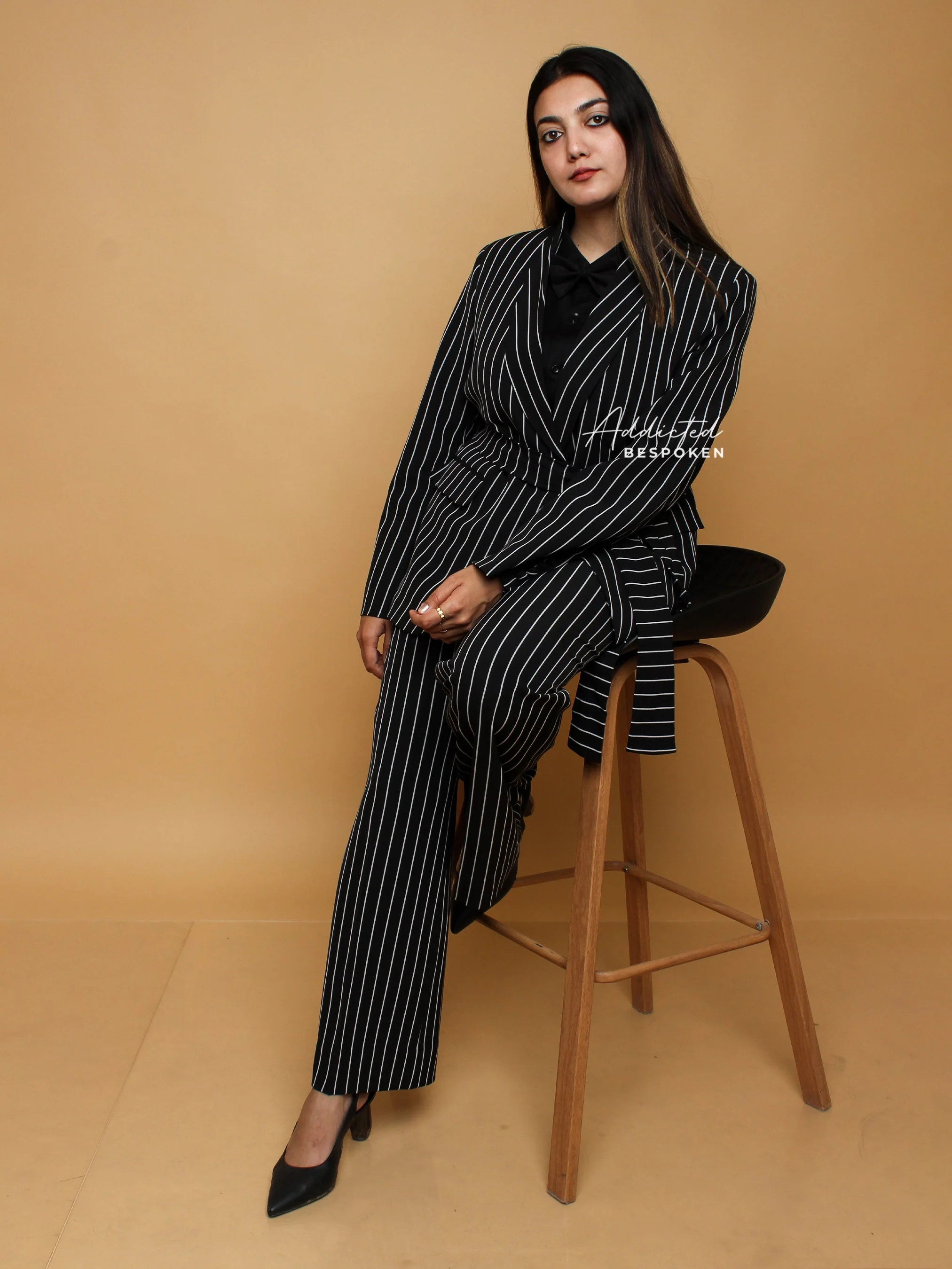 Striped Belted Business Chic - Image 5