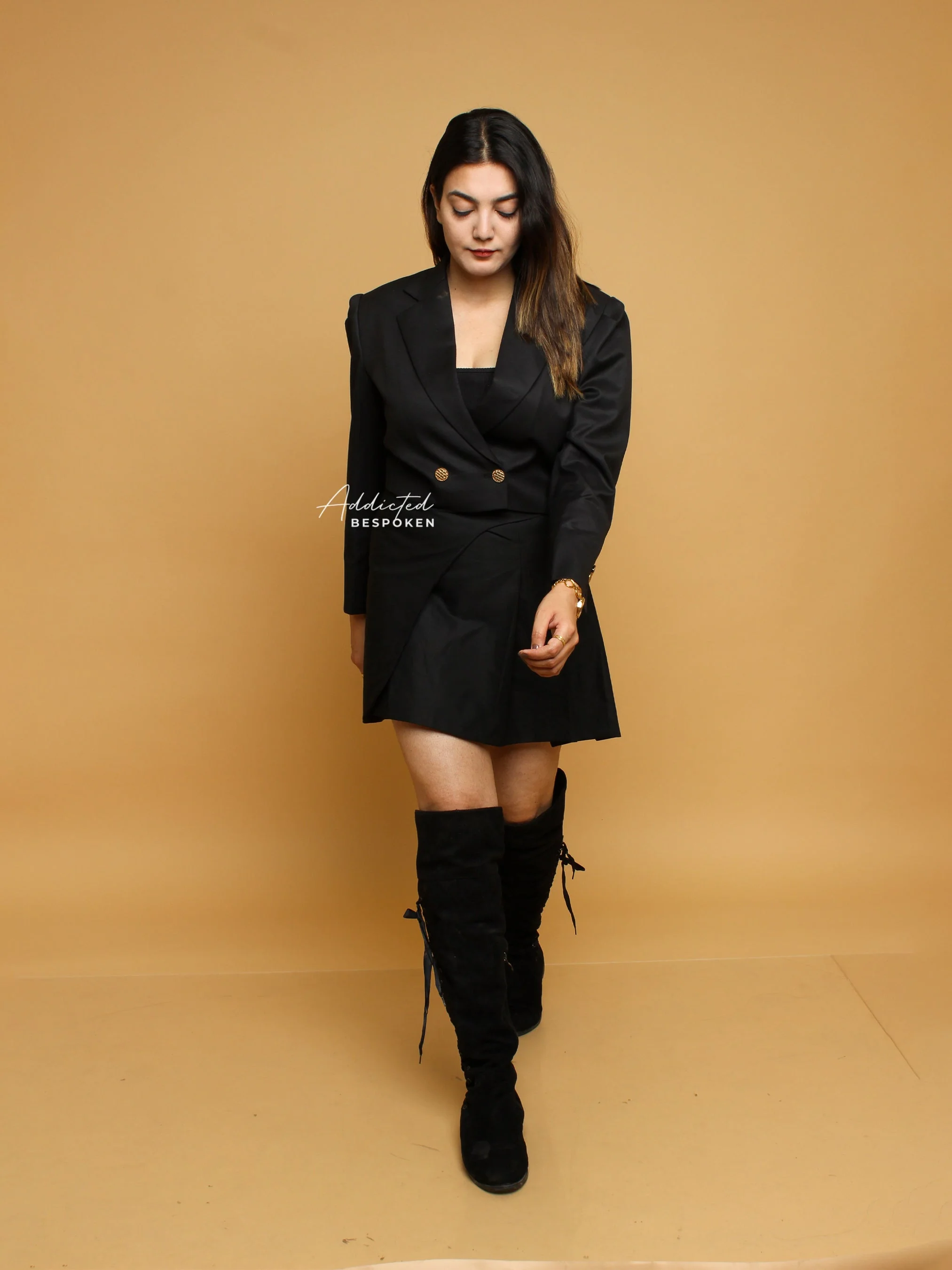 Stylish Midnight Blazer and Skirt Duo - Image 4