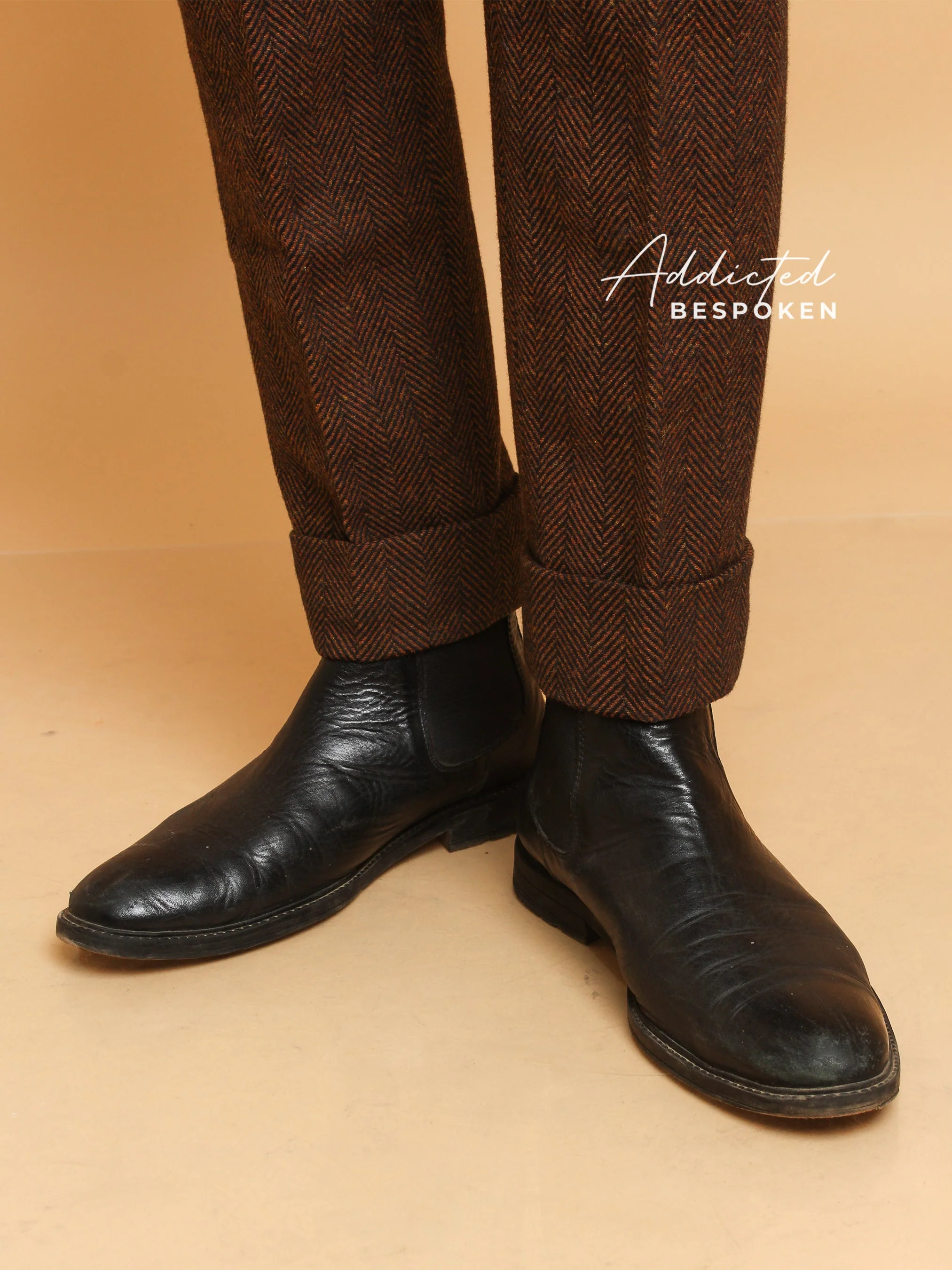 Tailored Brown Herringbone Pant - Image 6