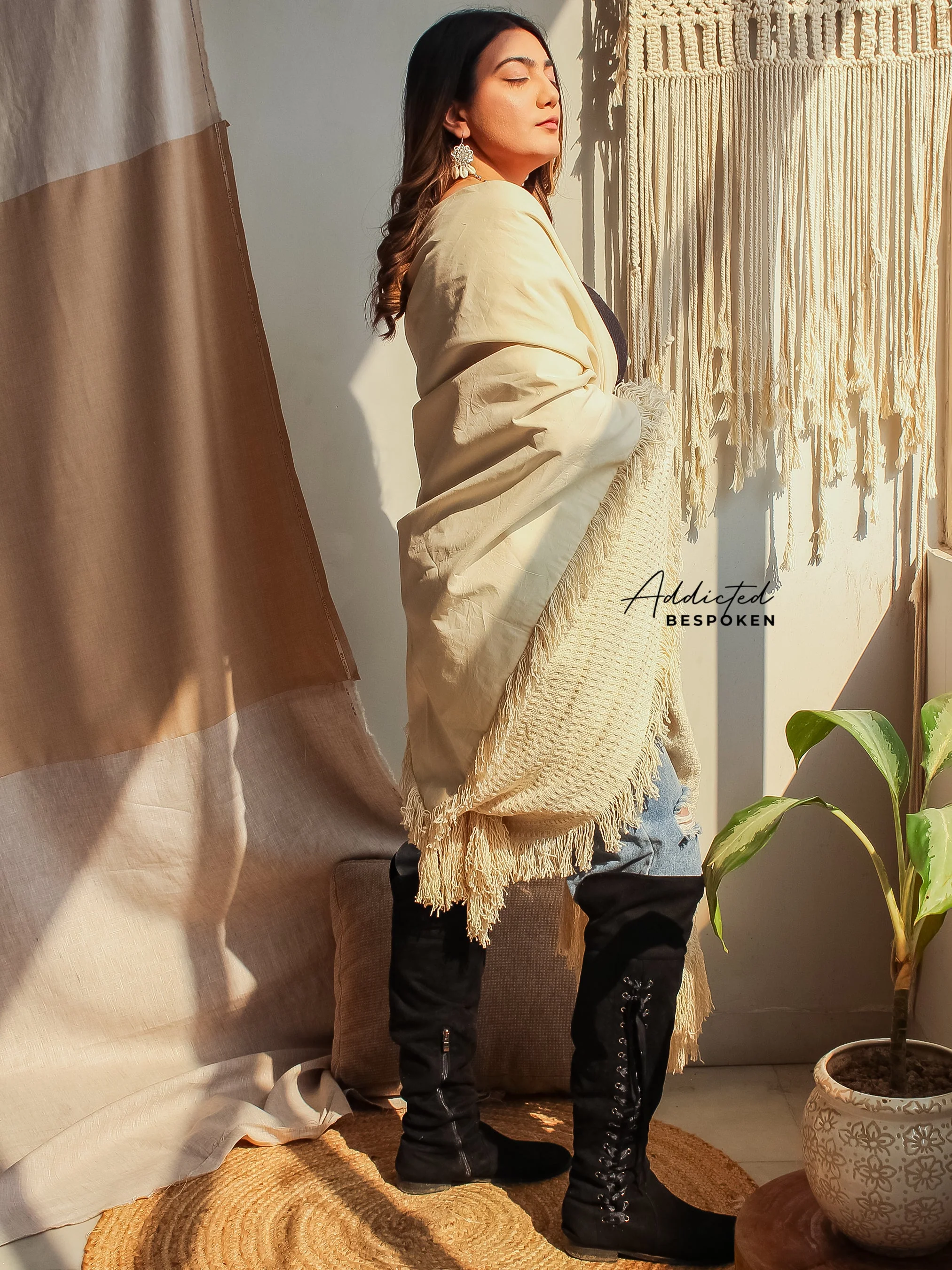 Tribal Boho Fringes Shawl (CLS) - Image 3