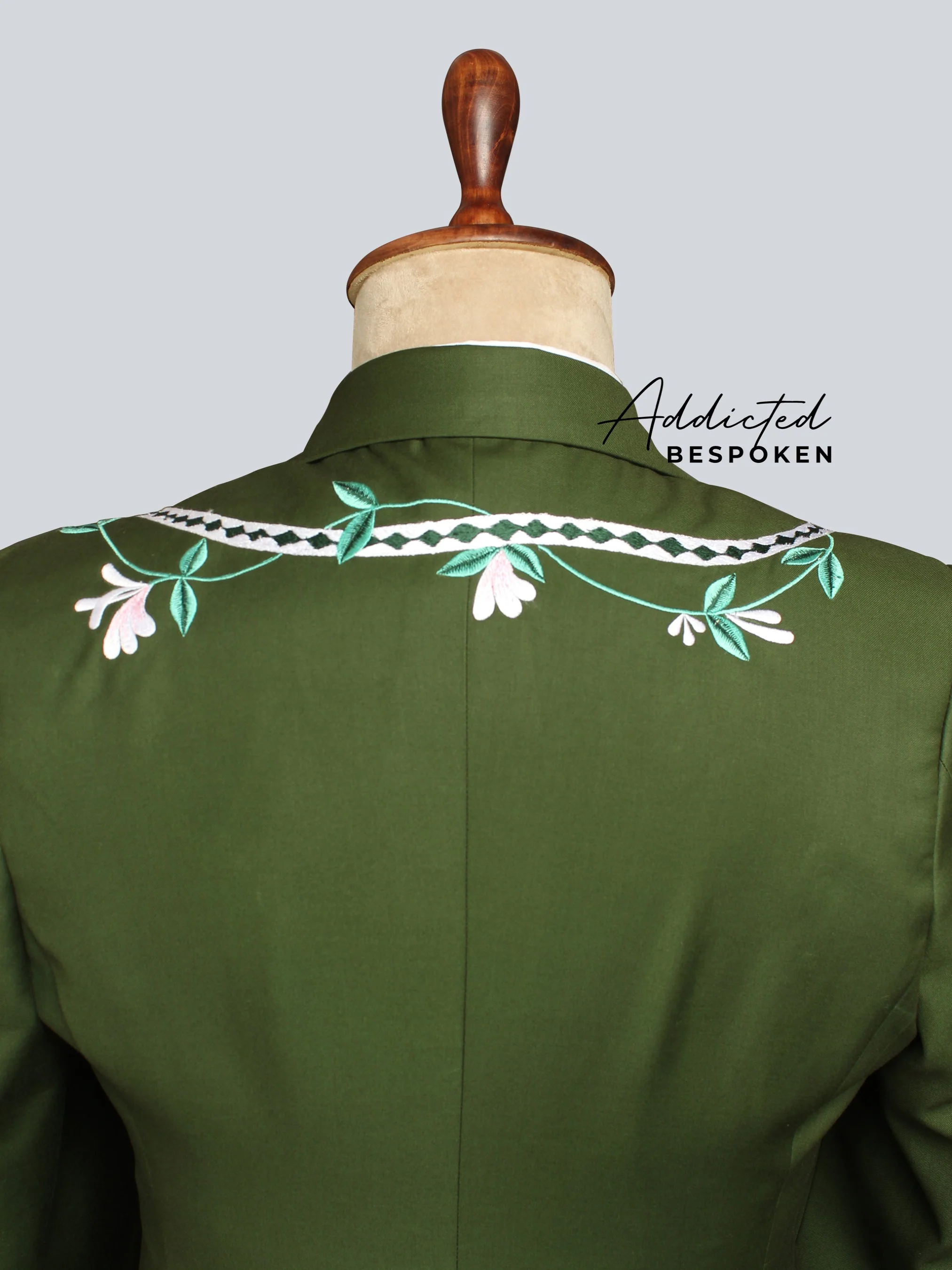 Verdant Elegance Floral Embroidered Suit - Image 6
