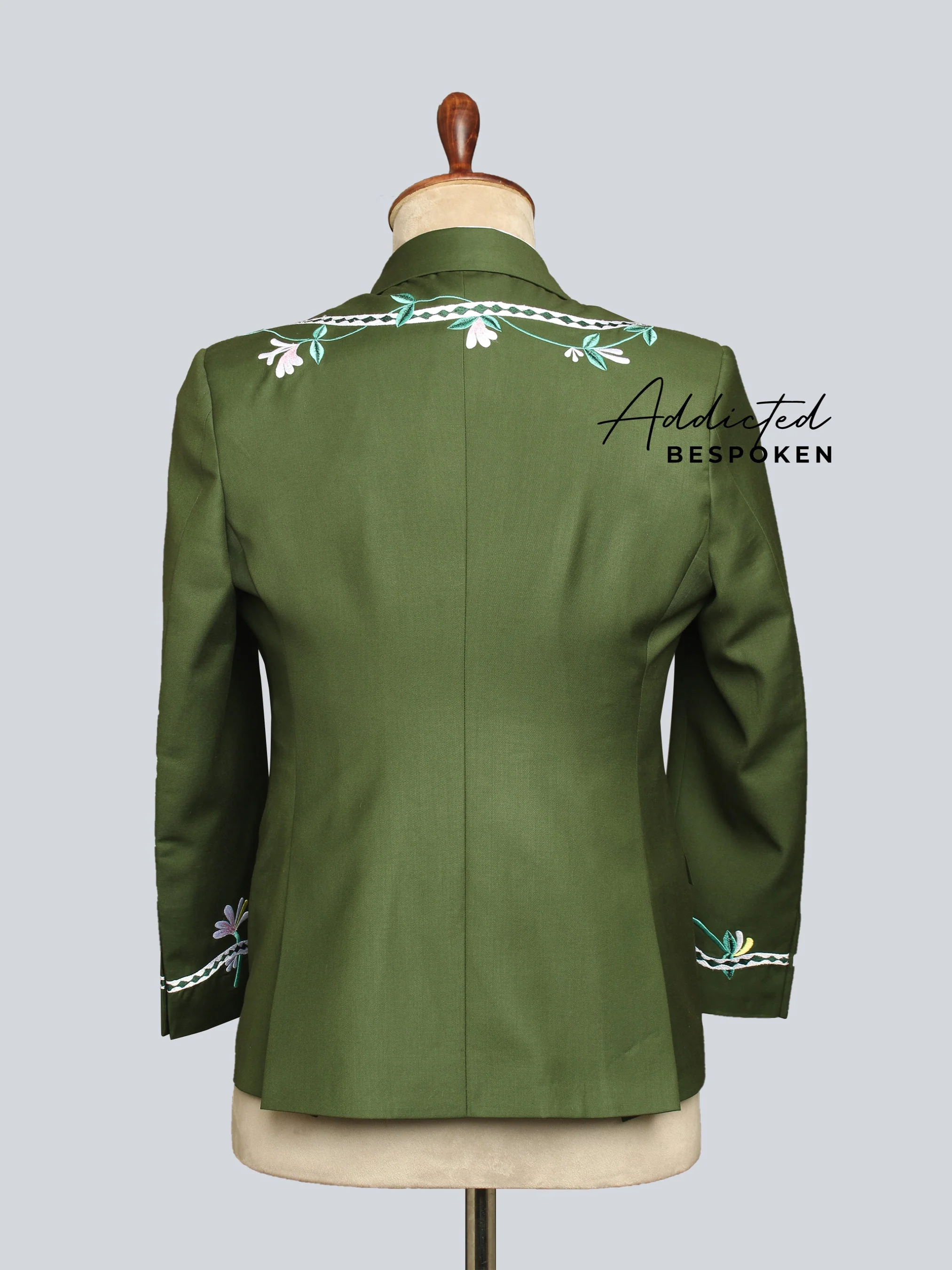 Verdant Elegance Floral Embroidered Suit - Image 7