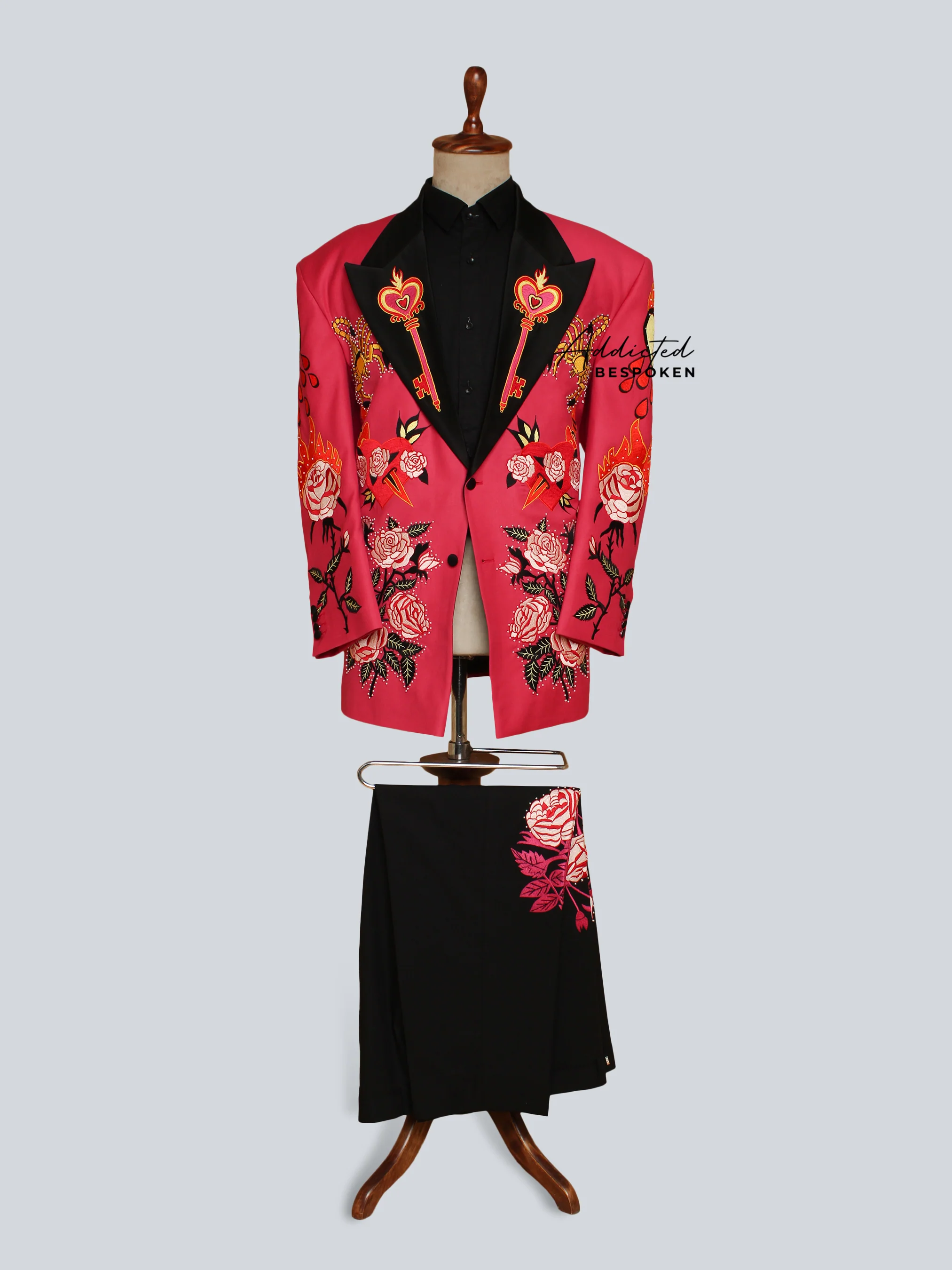 Vivid Rose Embellished Suit - Image 2