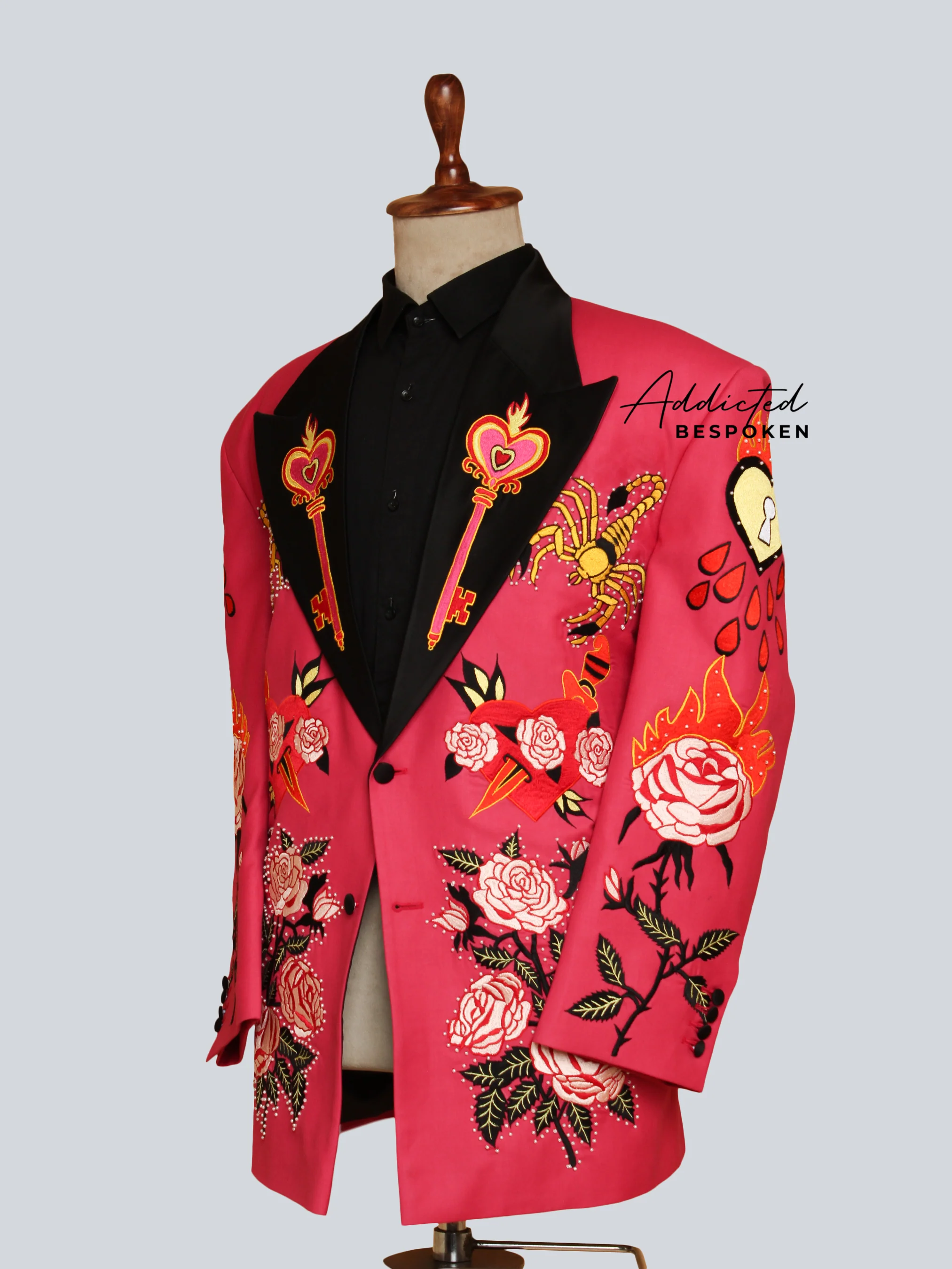 Vivid Rose Embellished Suit - Image 4