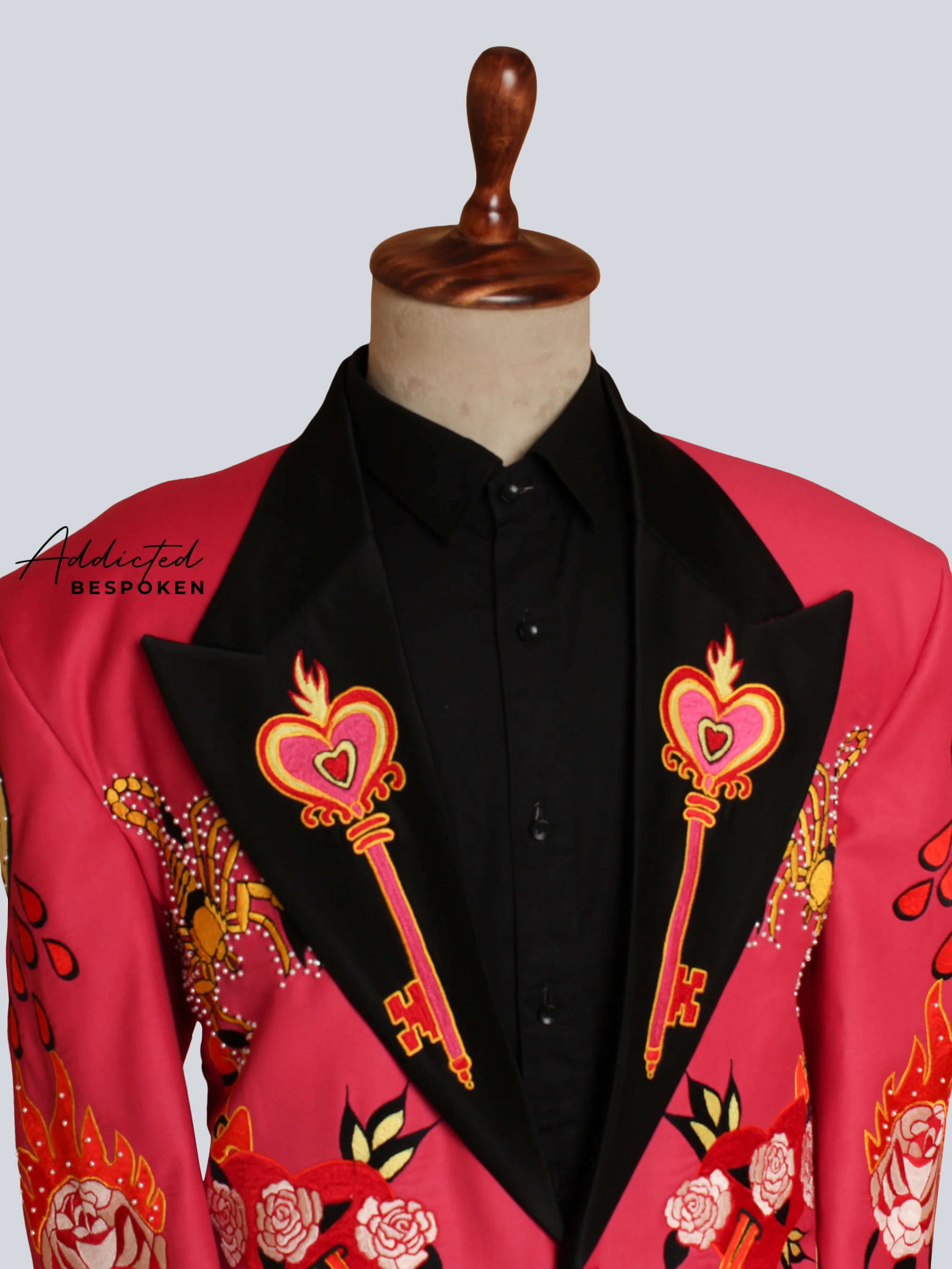 Vivid Rose Embellished Suit - Image 5
