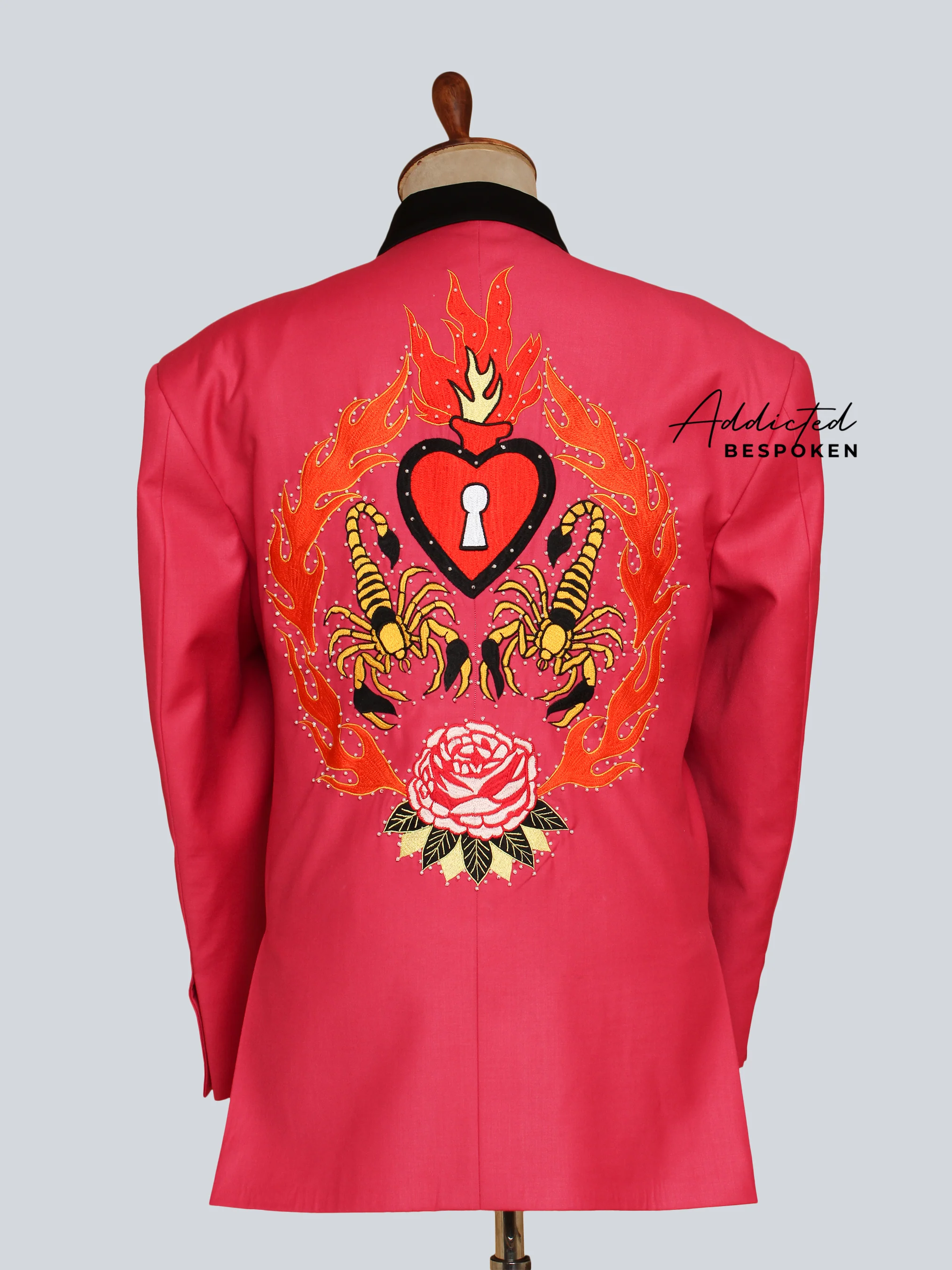 Vivid Rose Embellished Suit - Image 6