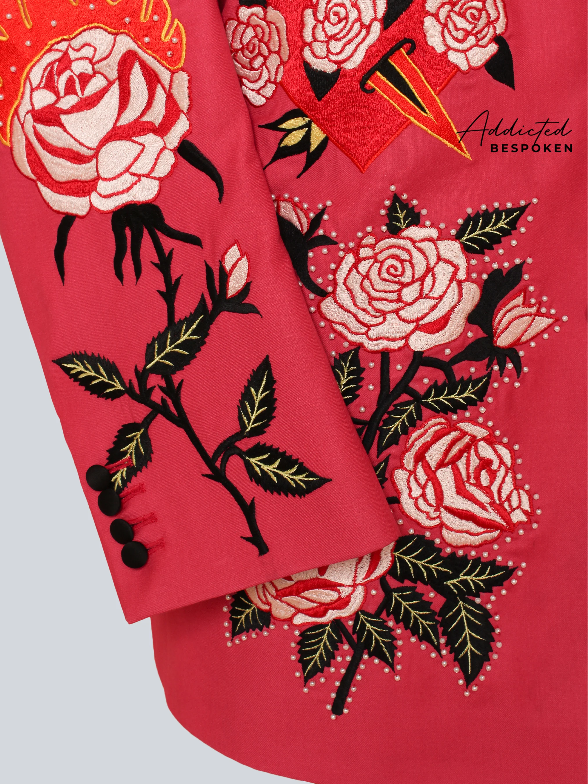 Vivid Rose Embellished Suit - Image 7